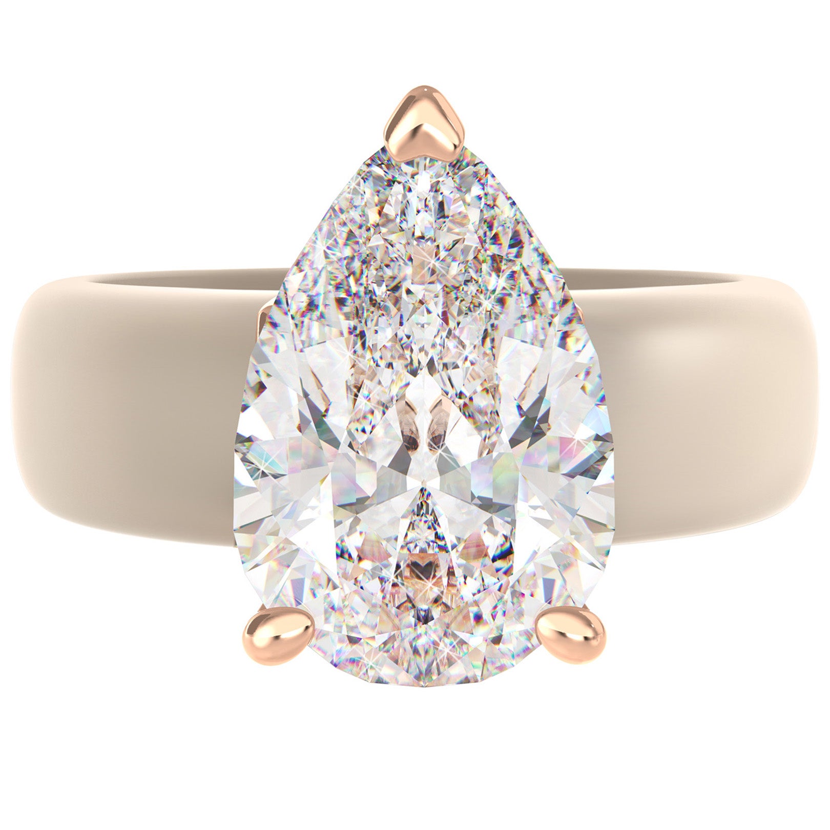 Silicone Ring – 8×12 mm Pear Cut CZ | Patent-Pending Design - GlowStone Collection