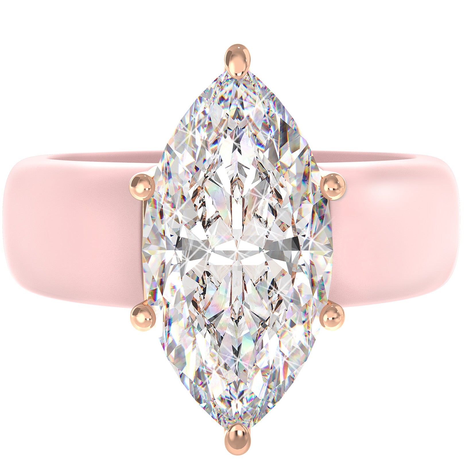 Silicone Ring – 14×7 mm Marquise Cut CZ | Patent-Pending Design - GlowStone Collection