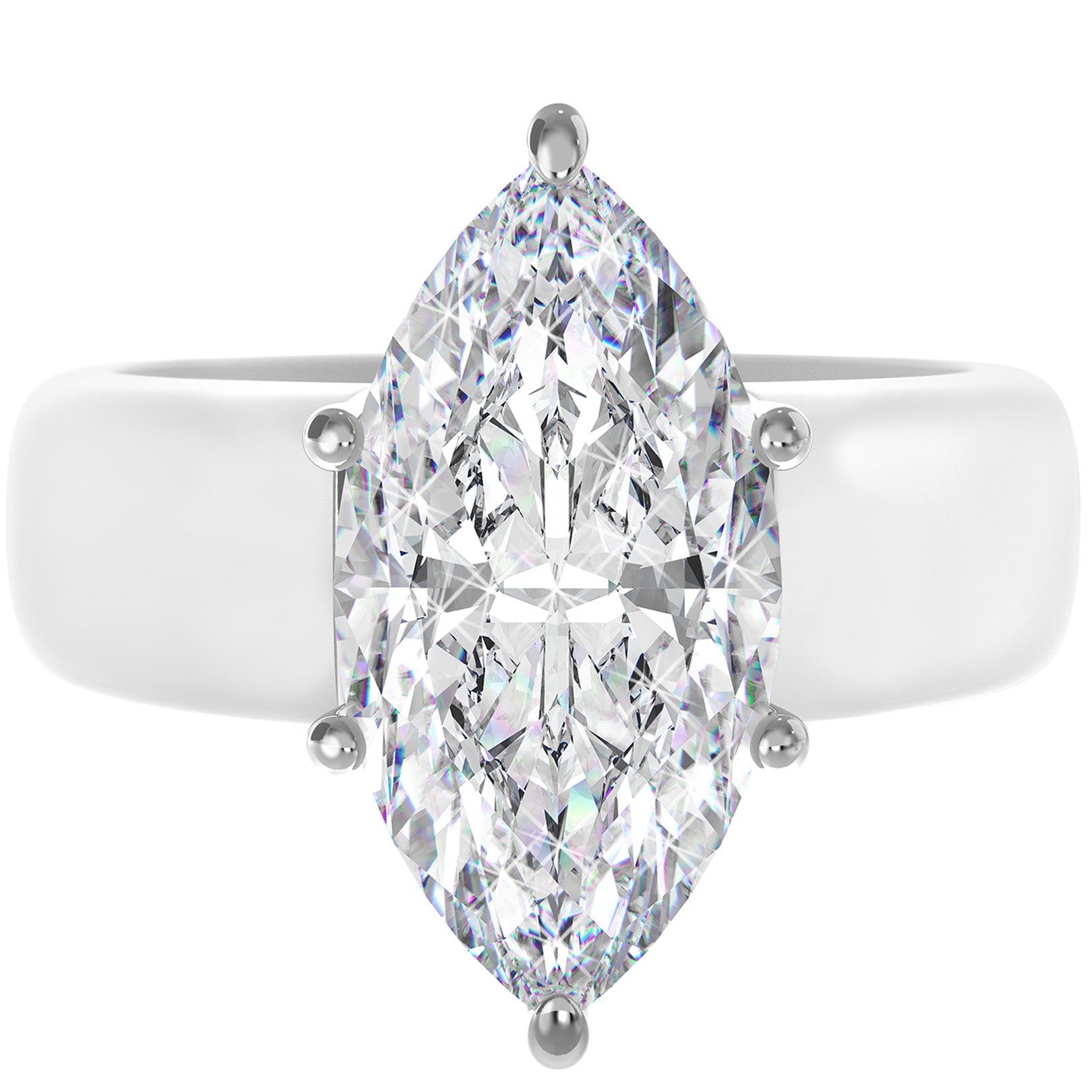 Silicone Ring – 14×7 mm Marquise Cut CZ | Patent-Pending Design - GlowStone Collection