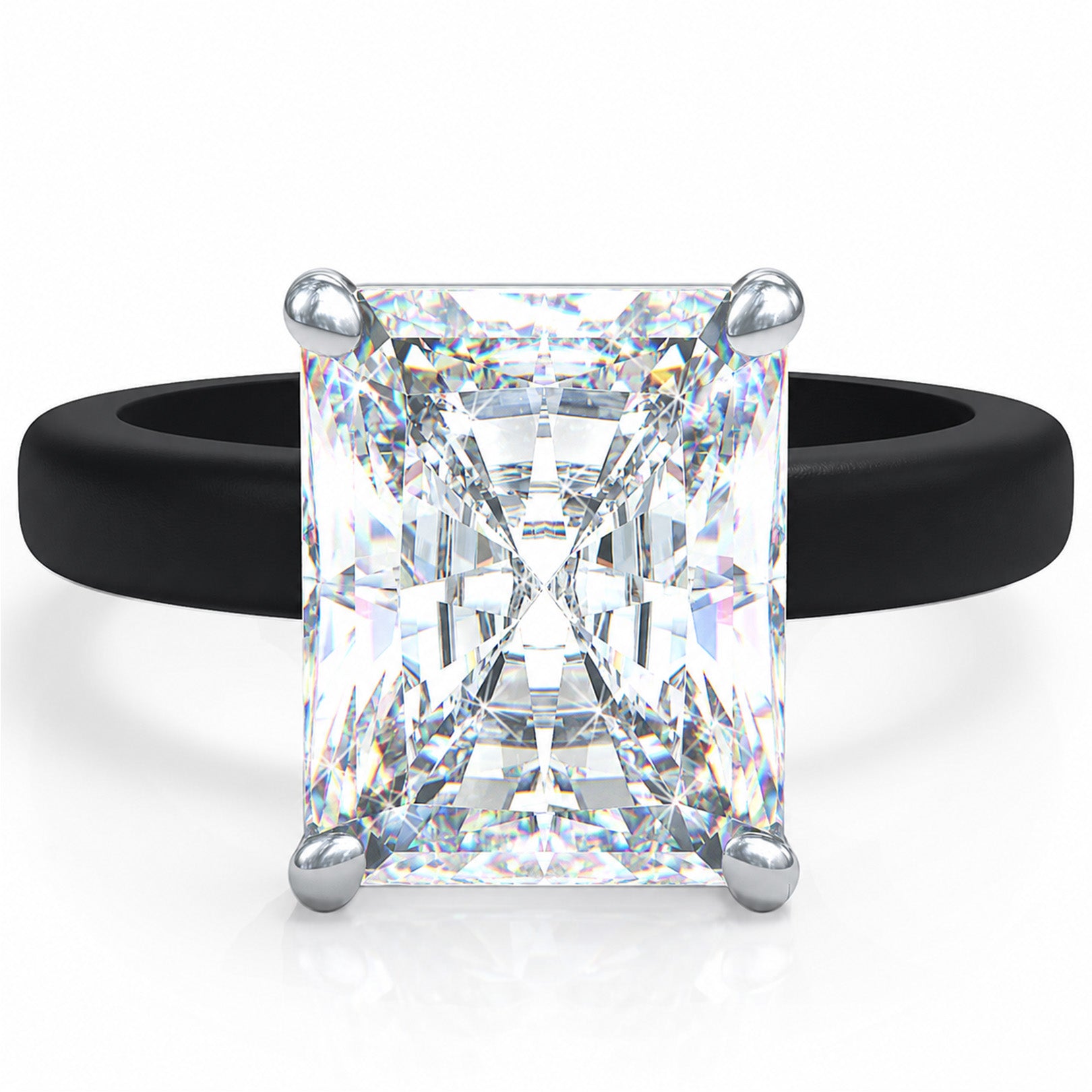 Rinfit Thin Silicone Ring – 10×8 mm Emerald Cut CZ | Patented Design - GlowStone Collection