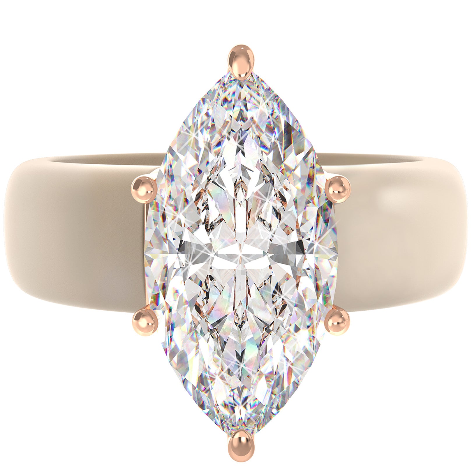 Silicone Ring – 14×7 mm Marquise Cut CZ | Patent-Pending Design - GlowStone Collection