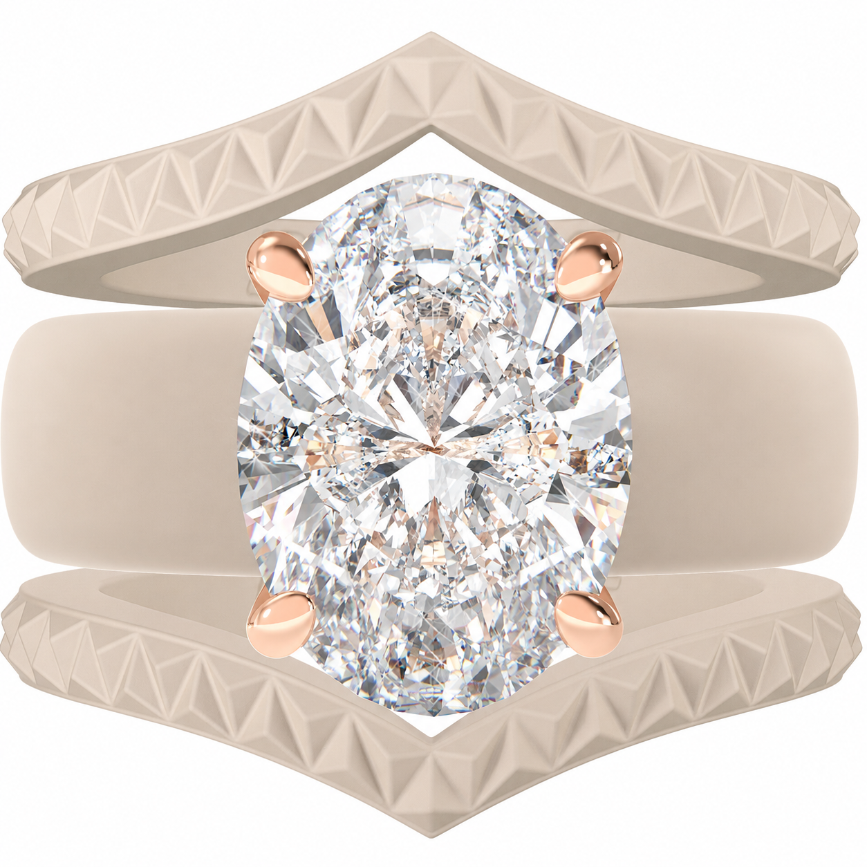 Silicone Ring Stackable Set – 11×8 mm Oval Cut CZ | Patented Design - GlowStone Collection