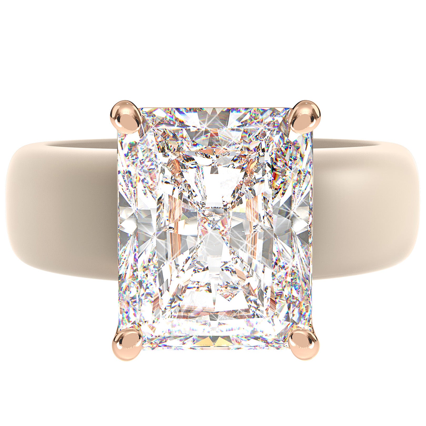 Silicone Ring – 10×8 mm Emerald Cut CZ | Patented Design - GlowStone Collection