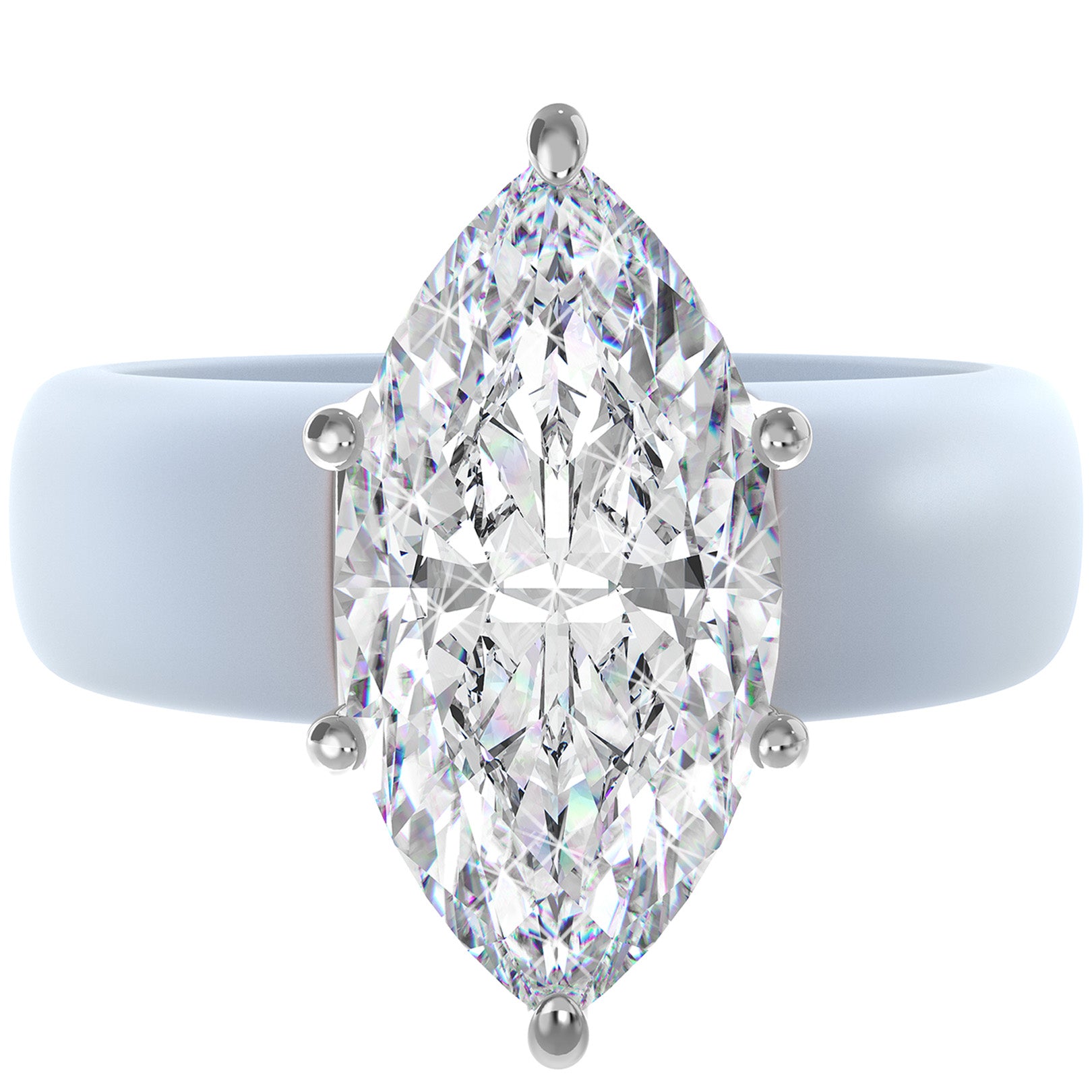 Silicone Ring – 14×7 mm Marquise Cut CZ | Patent-Pending Design - GlowStone Collection