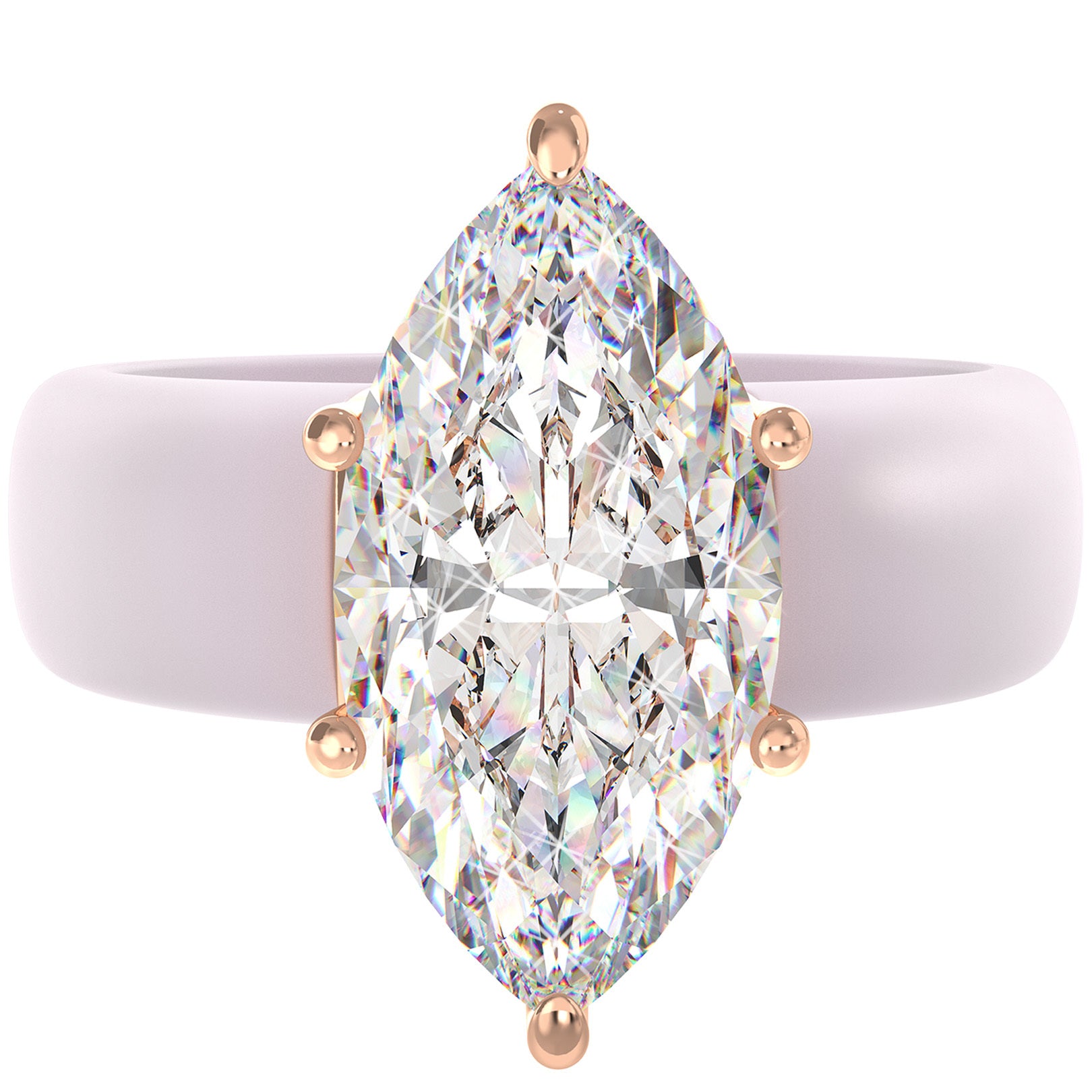 Silicone Ring – 14×7 mm Marquise Cut CZ | Patent-Pending Design - GlowStone Collection