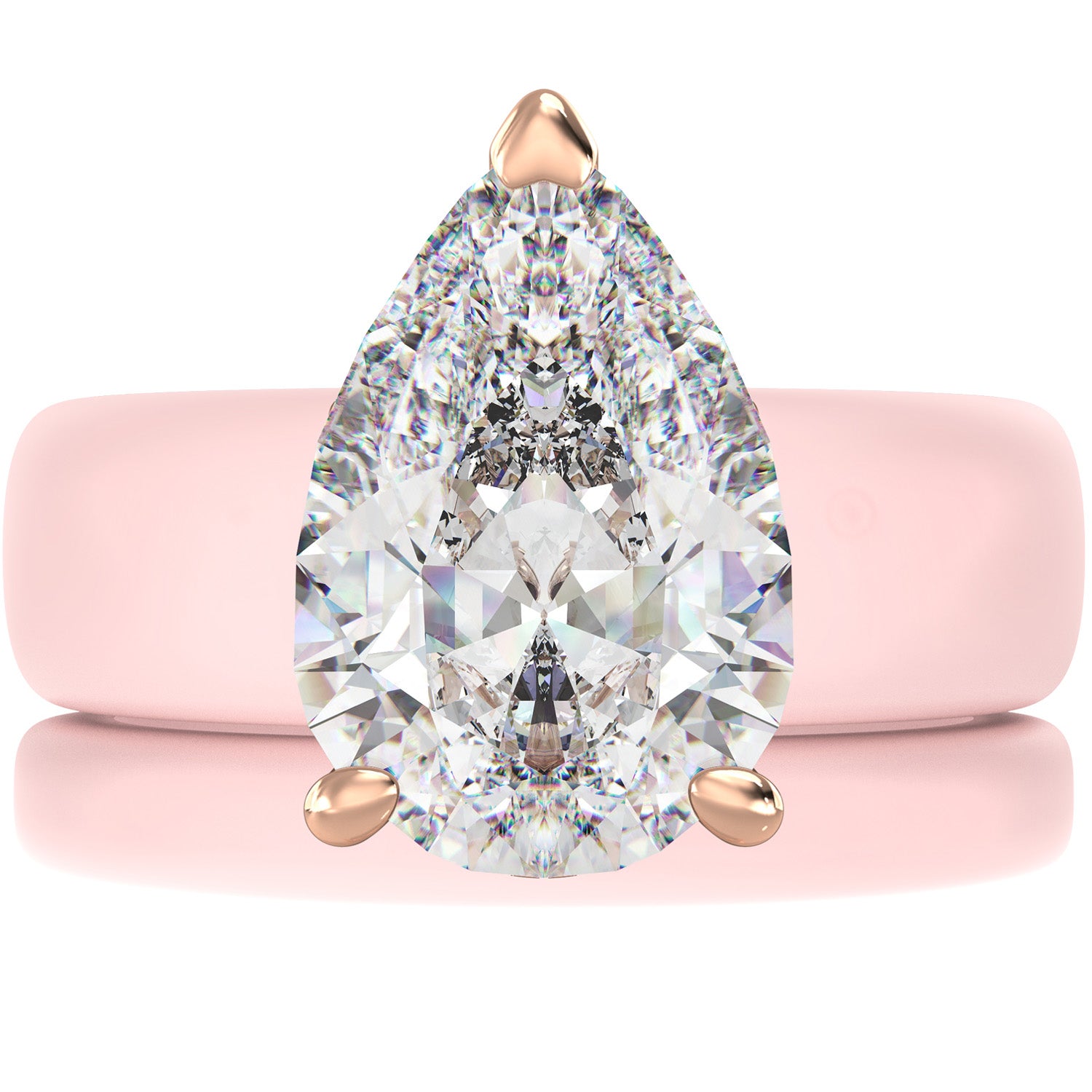 Pear Cut CZ Silicone Ring Set for Women, Stackable 2-Ring Set, 8×12 mm Pear Cut CZ, Patent-Pending Design - GlowStone Collection