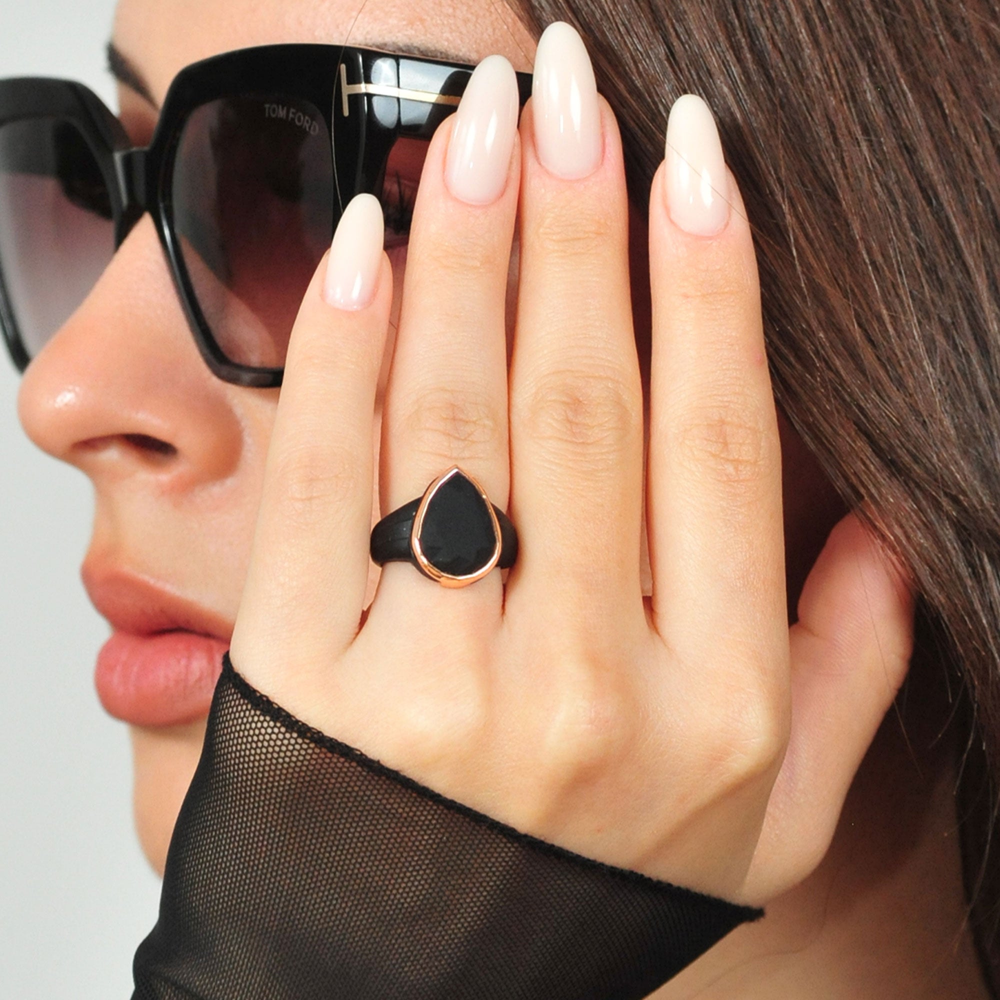 Set of Two Rings: Women's Oversized Pear & Men's Infinity Collection
