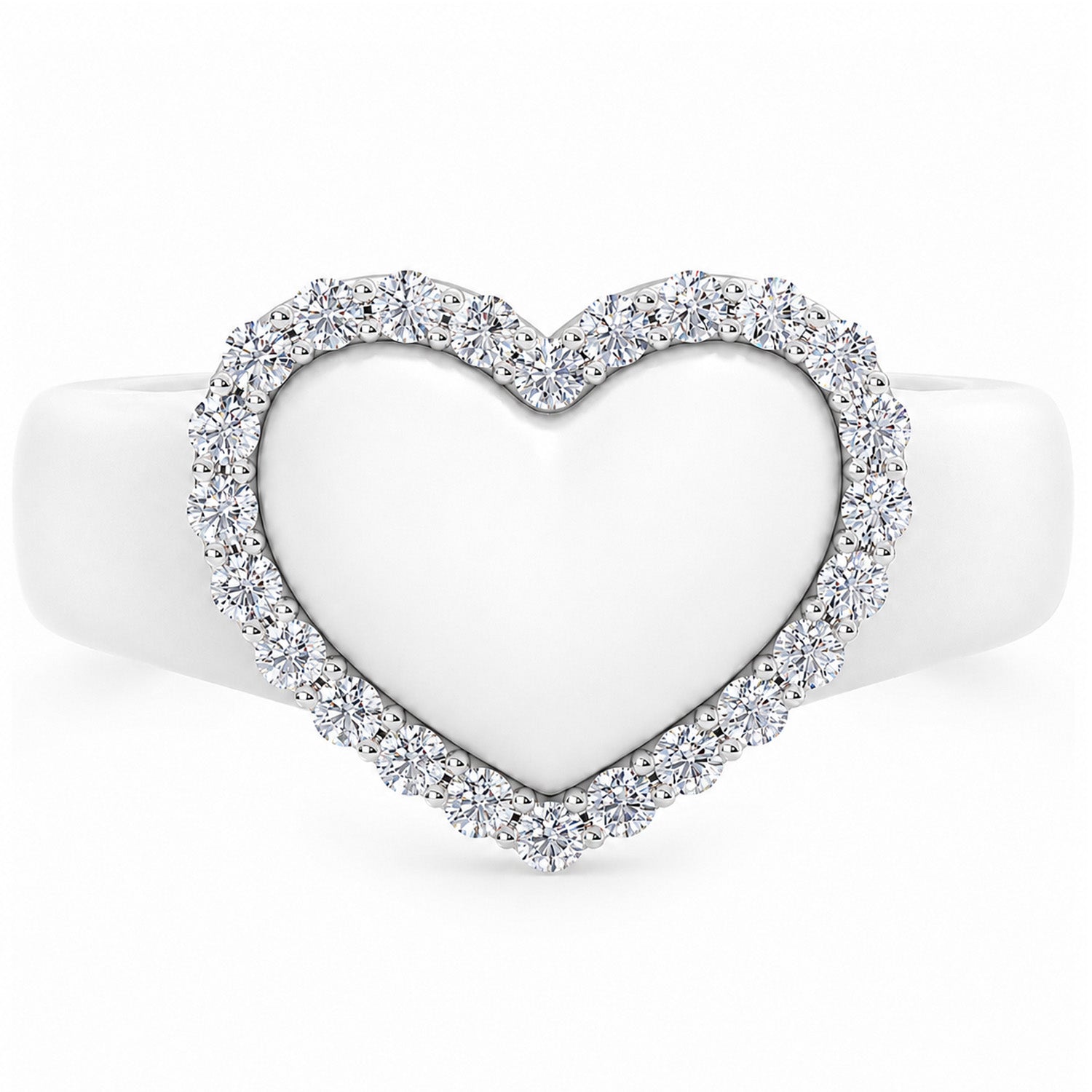Heart with Metal Frame & CZ Stones - Women's Silicone Rings- Patented Design
