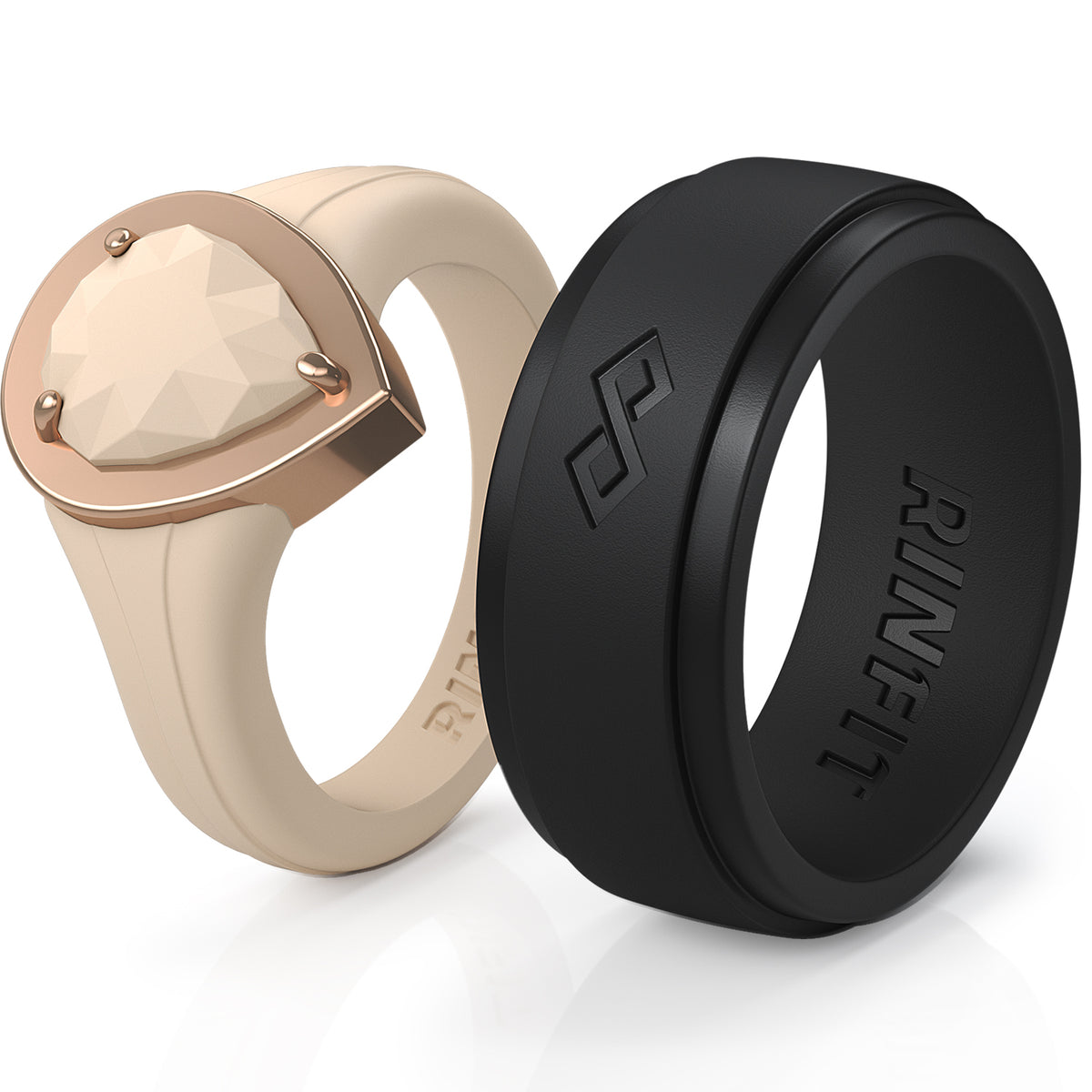 Couple Bundle Silicone Wedding Ring Bundle Set#98