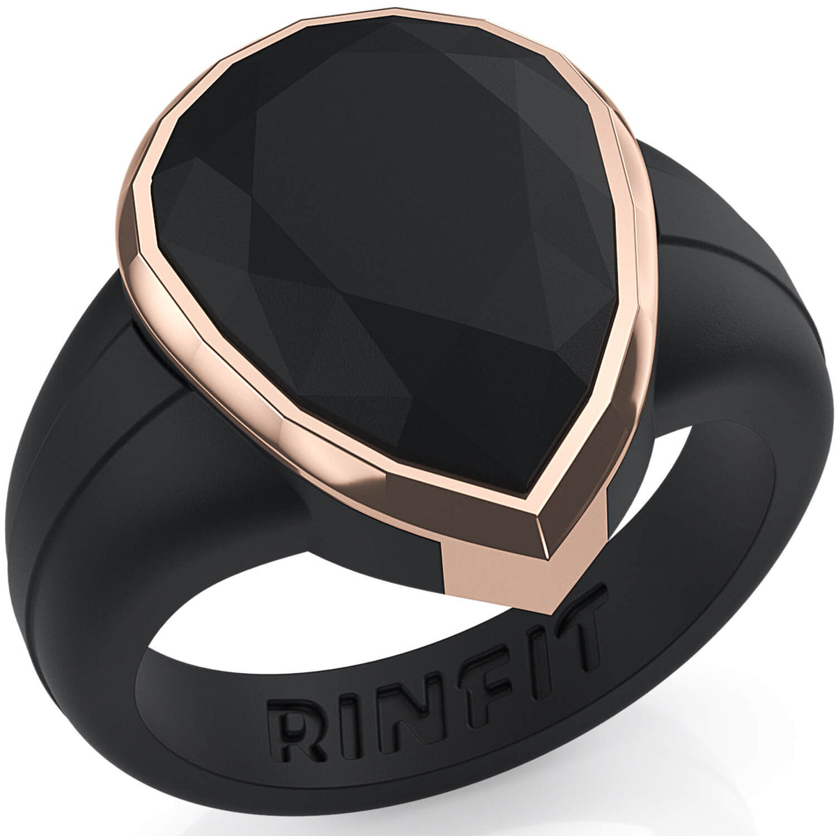 Silicone Wedding Rings for Women - Rubber Band Replacement - Metal Framed  Diamond Pear Collection by Rinfit 