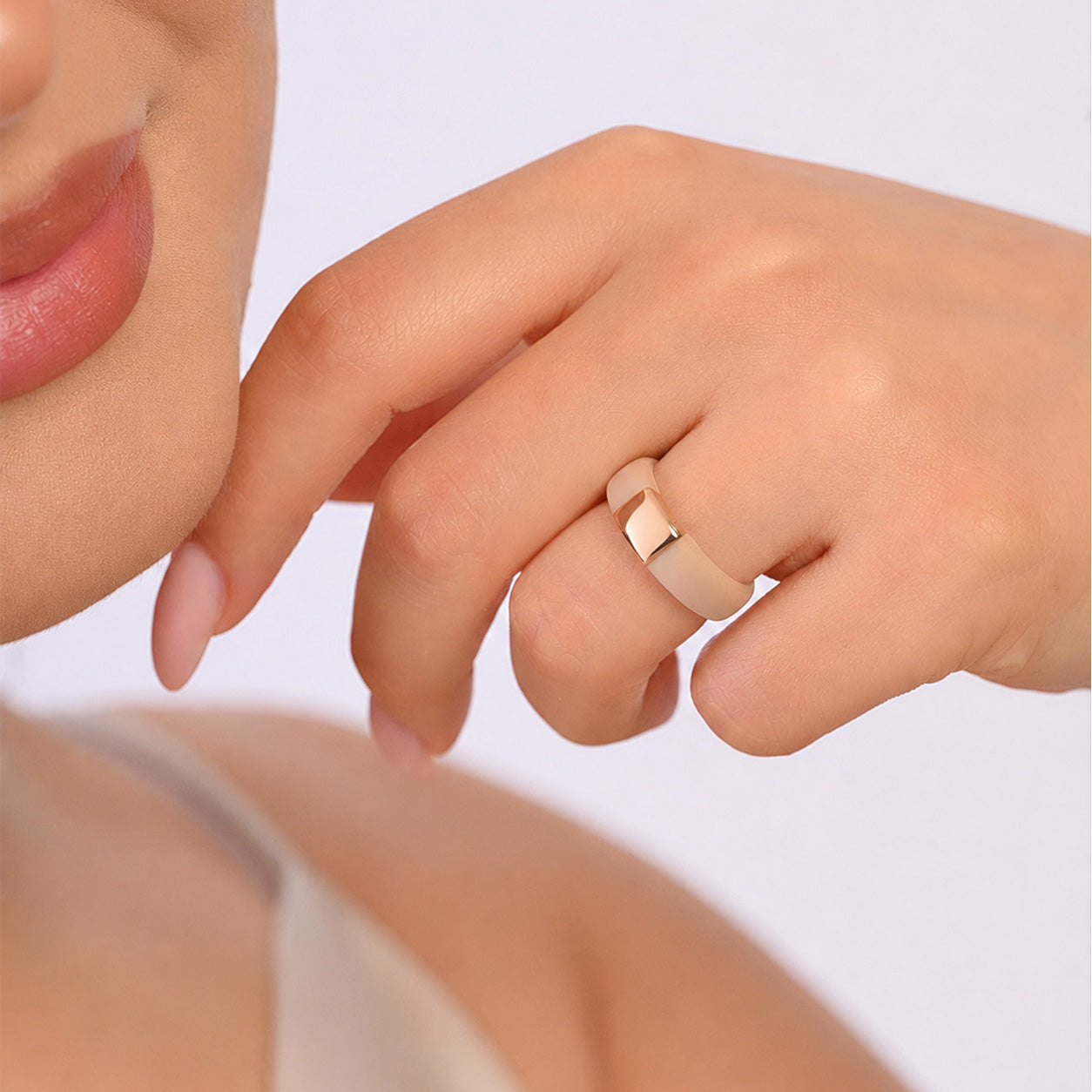 Rinfit Women's Silicone Ring with Stainless Steel Plate | Patented Design