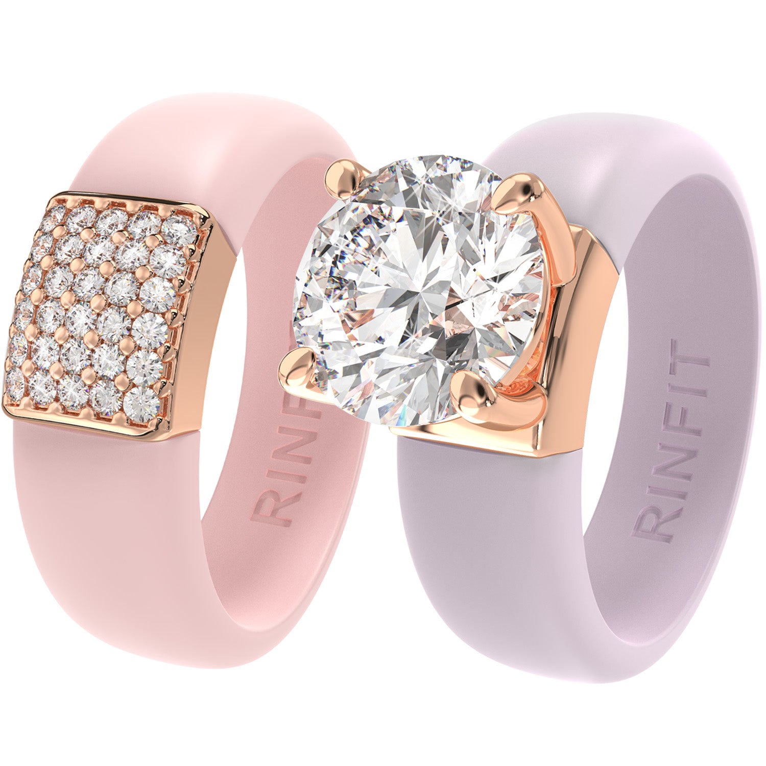 Set Silicone Ring – 7mm Round Solitaire CZ | Patented Design - GlowStone Collection