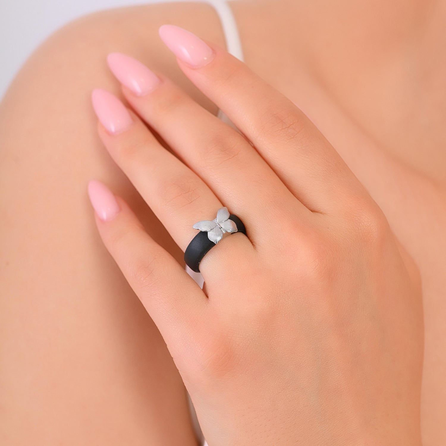 Butterfly Collection - Women's Silicone Rings with Stainless Steel Butterfly - Patent Pending