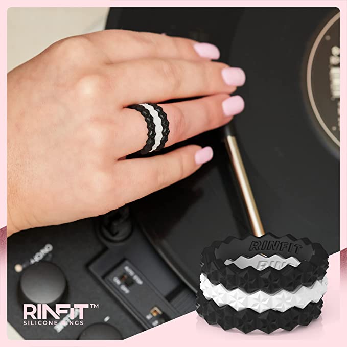 GIFT RING Women's Stars Silicone Stackable Rings. Soft, Comfortable & Durable Designed Wedding Bands