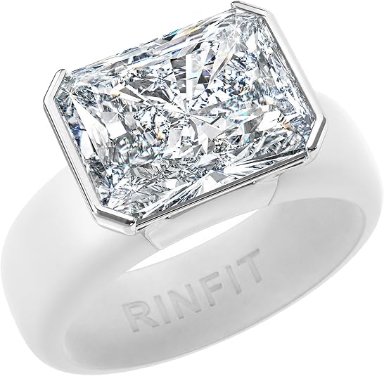 Rinfit Silicone Ring with CZ Stone, East-West Radiant Cut