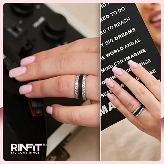 Rinfit Matching Silicone Rings for Couples Silicone Wedding -  in 2023