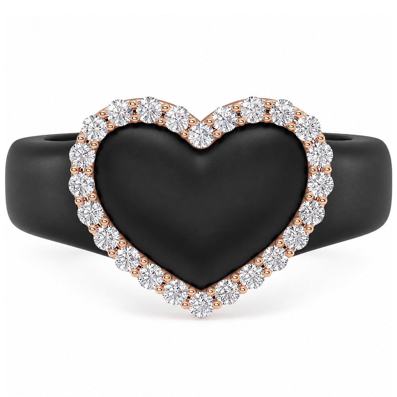 Heart with Metal Frame & CZ Stones - Women's Silicone Rings- Patented Design