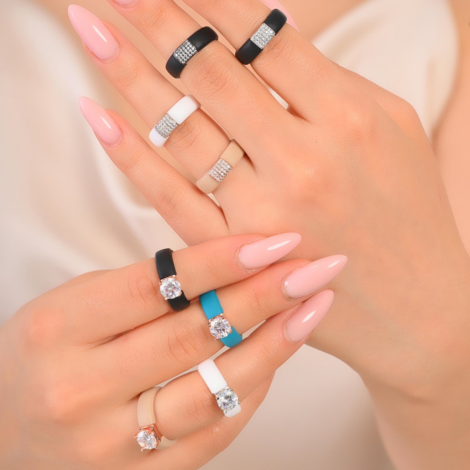 Rinfit Signature Trio – Glowstone Round, Gemstone and Thin Band - Patented Design