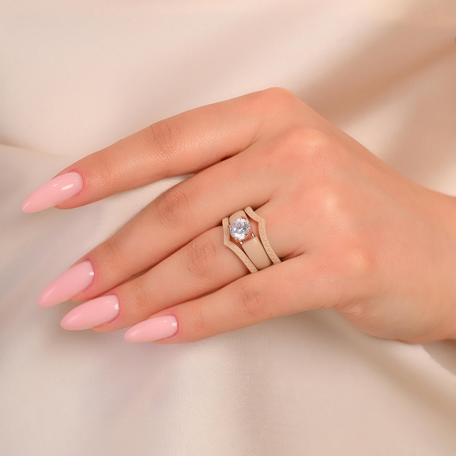 Silicone Ring Stackable Set – 7mm Round Solitaire CZ | Patented Design - GlowStone Collection