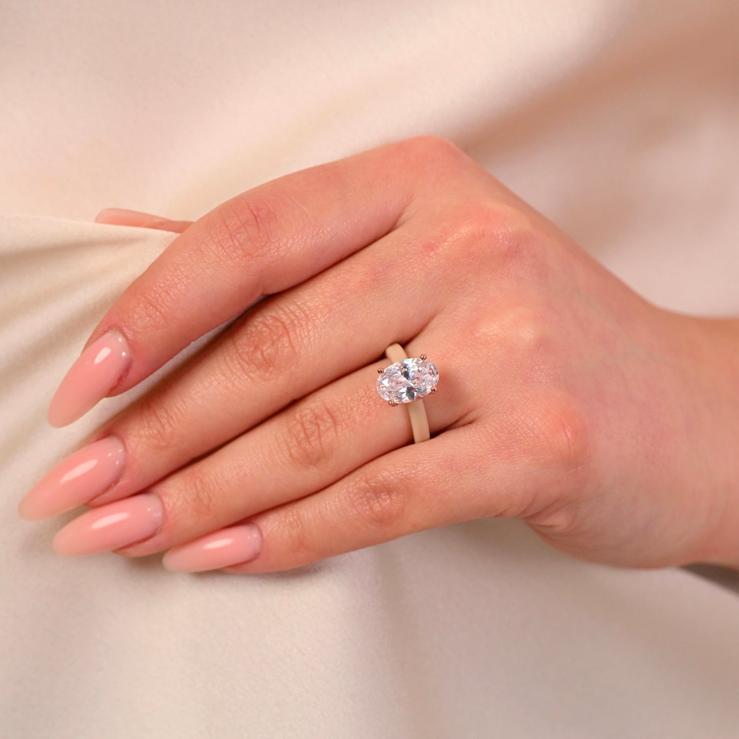 Rinfit Thin Silicone Ring for Women - Oval Cut CZ | Patented Design