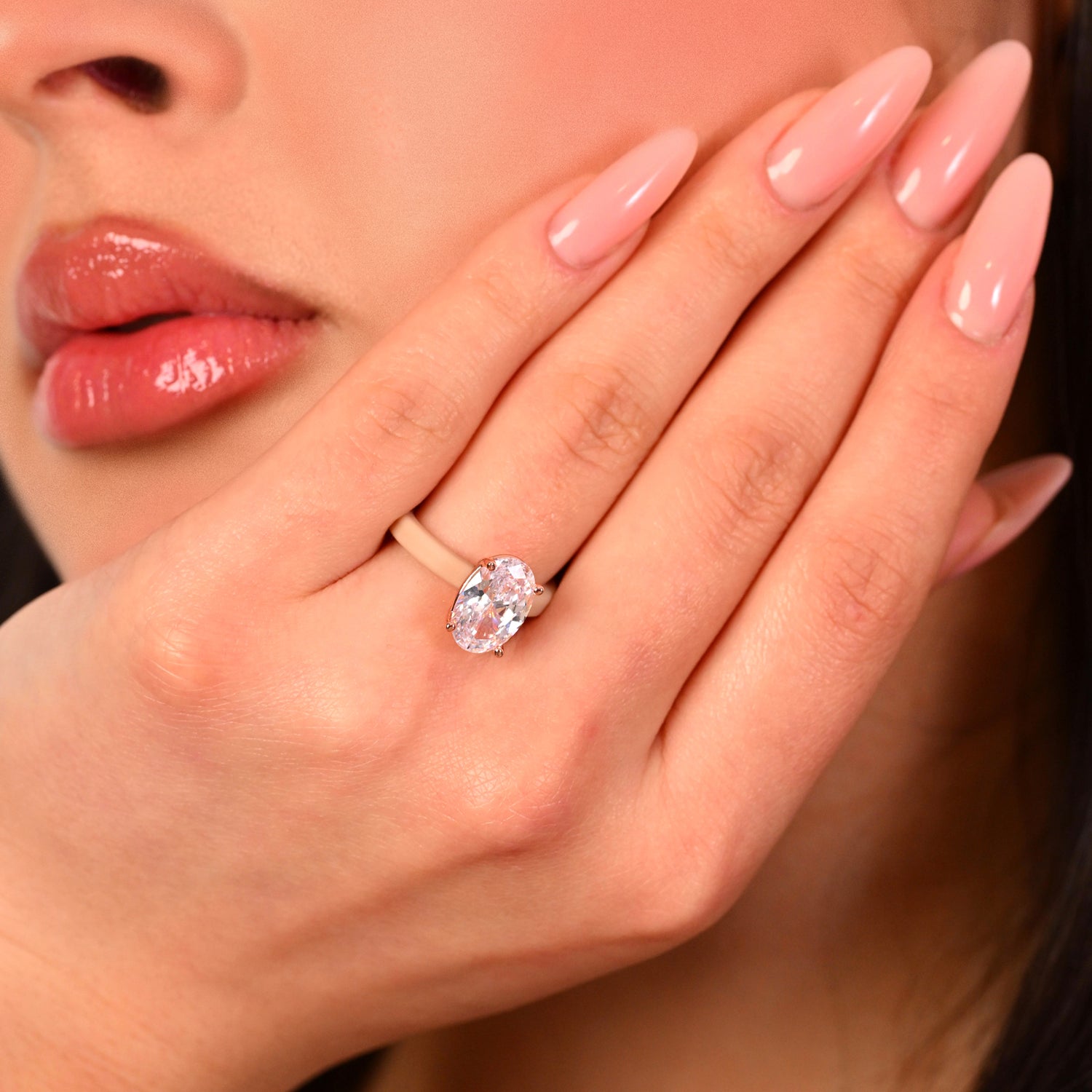 Rinfit Thin Silicone Ring for Women - Oval Cut CZ | Patented Design