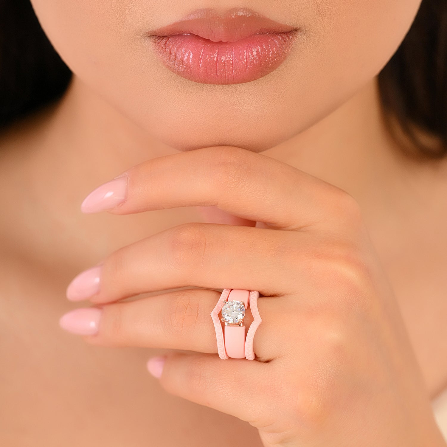 Silicone Ring Stackable Set – 7mm Round Solitaire CZ | Patented Design - GlowStone Collection
