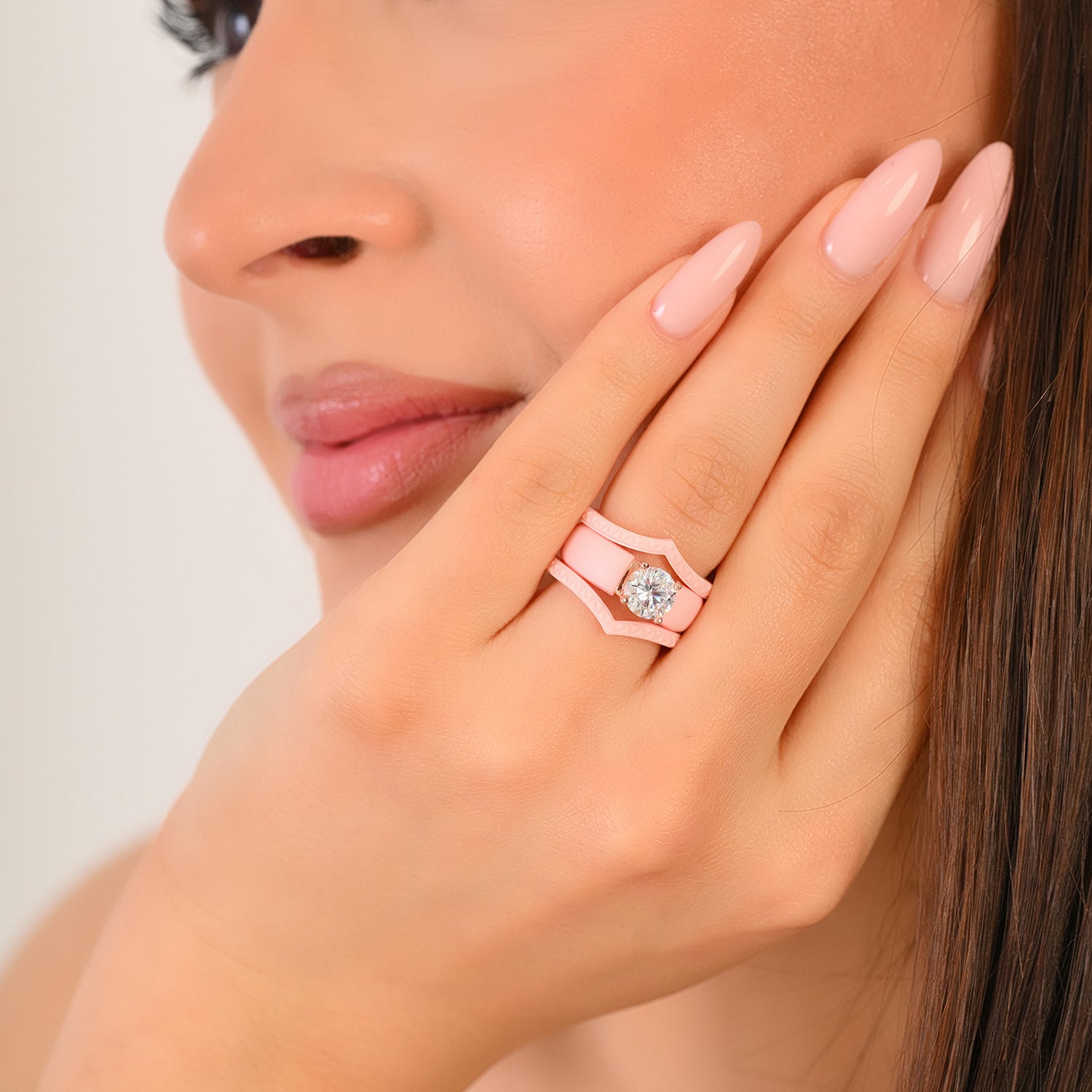 Silicone Ring Stackable Set – 7mm Round Solitaire CZ | Patented Design - GlowStone Collection