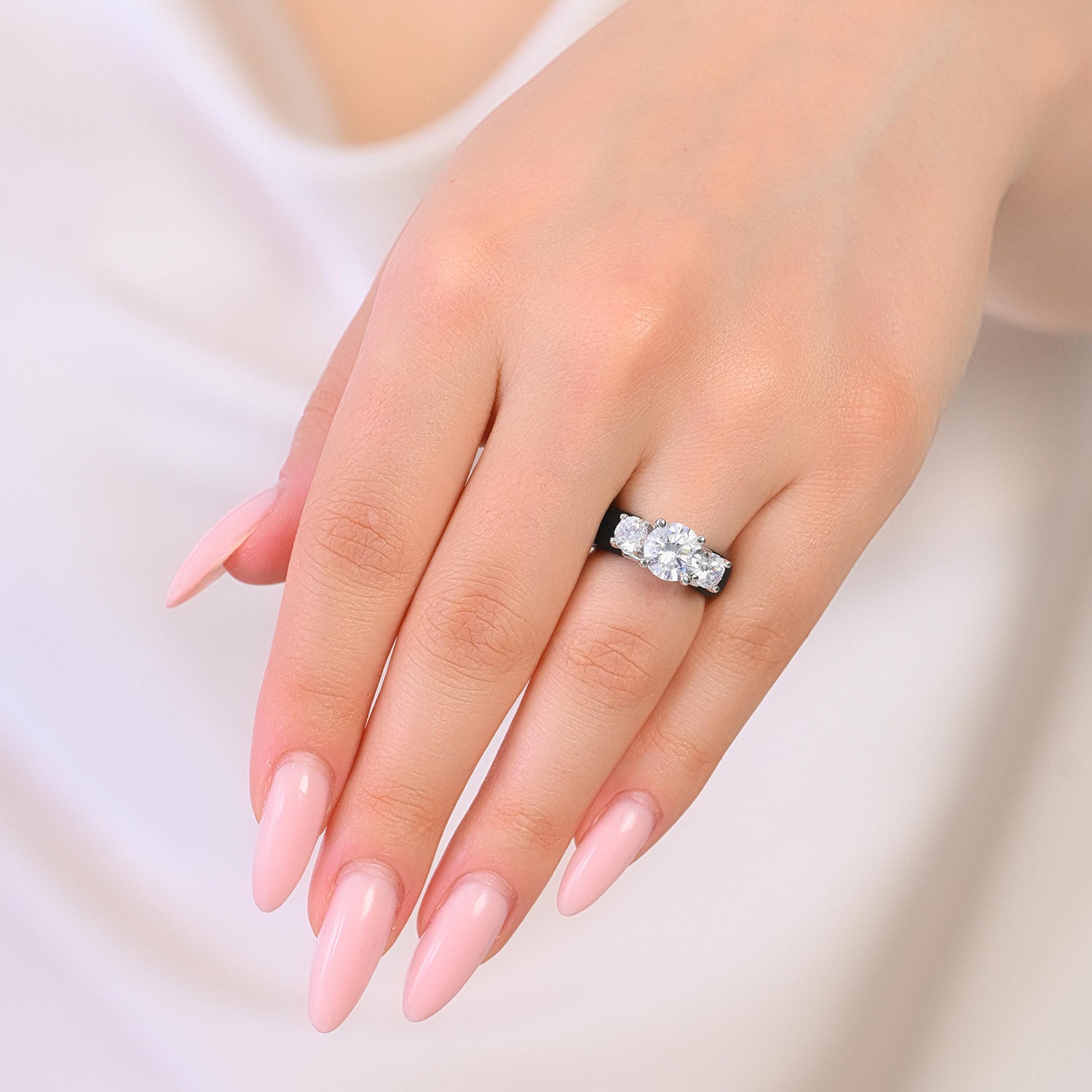 Rinfit Silicone Ring with Three Round CZ Stones - Patented