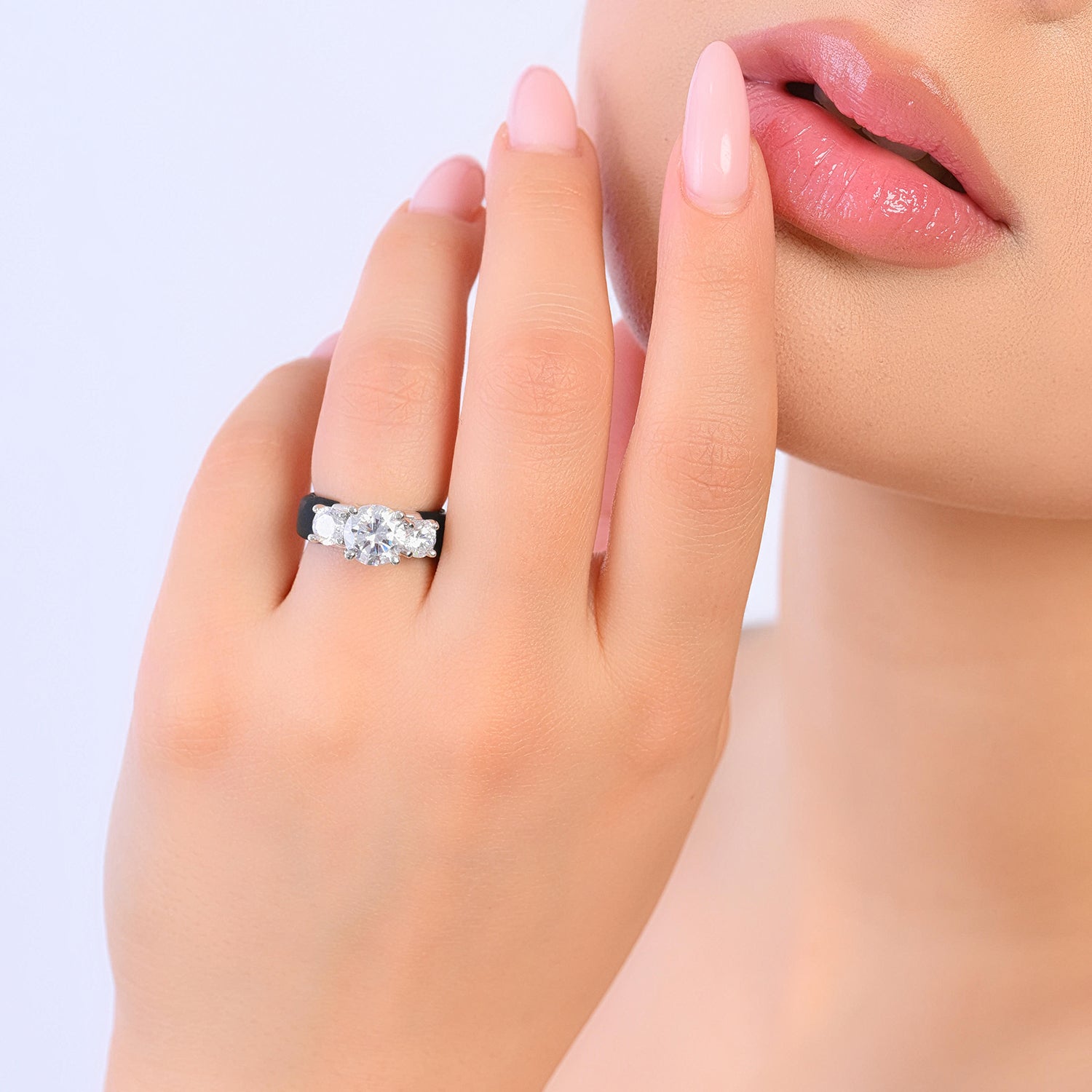 Rinfit Silicone Ring with Three Round CZ Stones - Patented