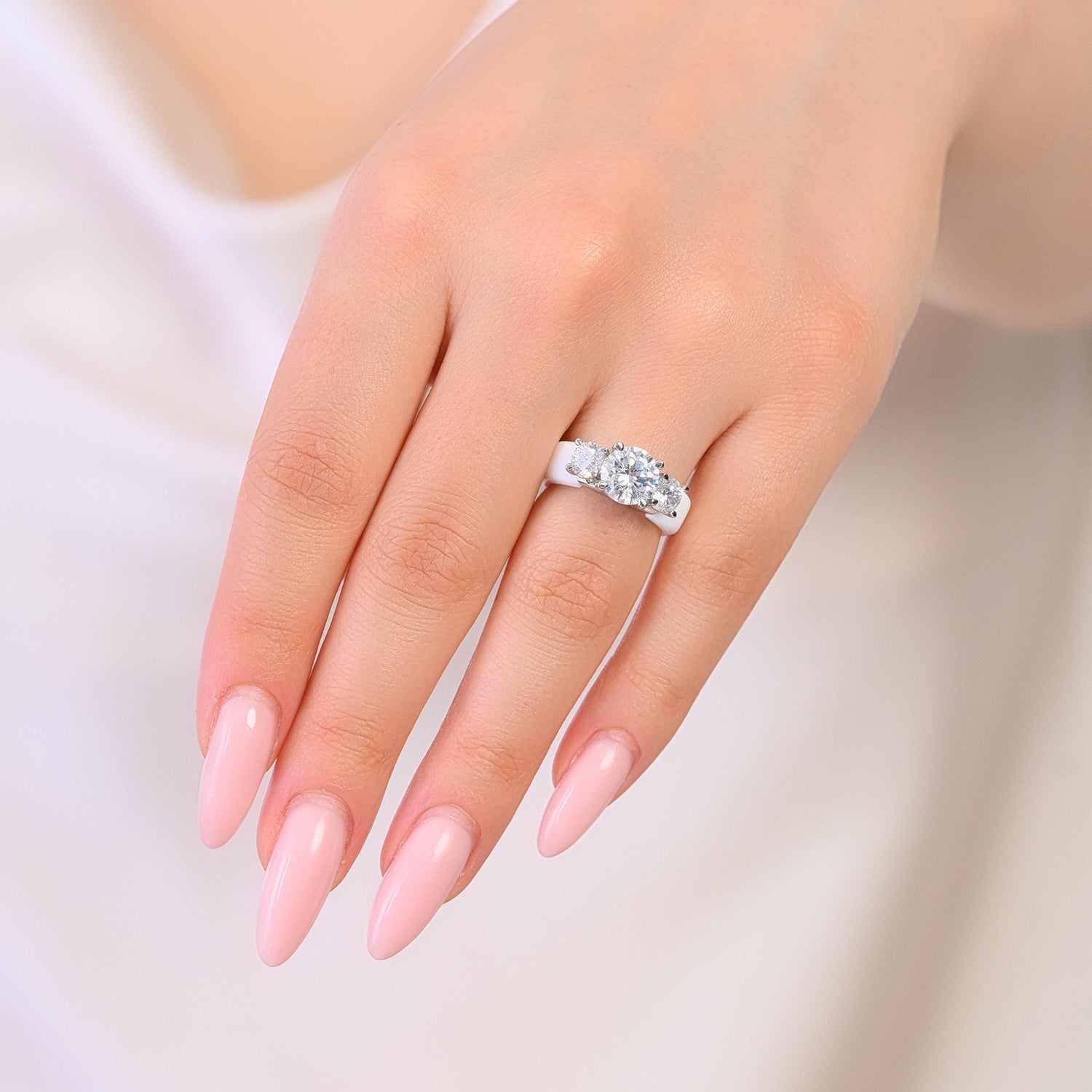 Rinfit Silicone Ring with Three Round CZ Stones - Patented
