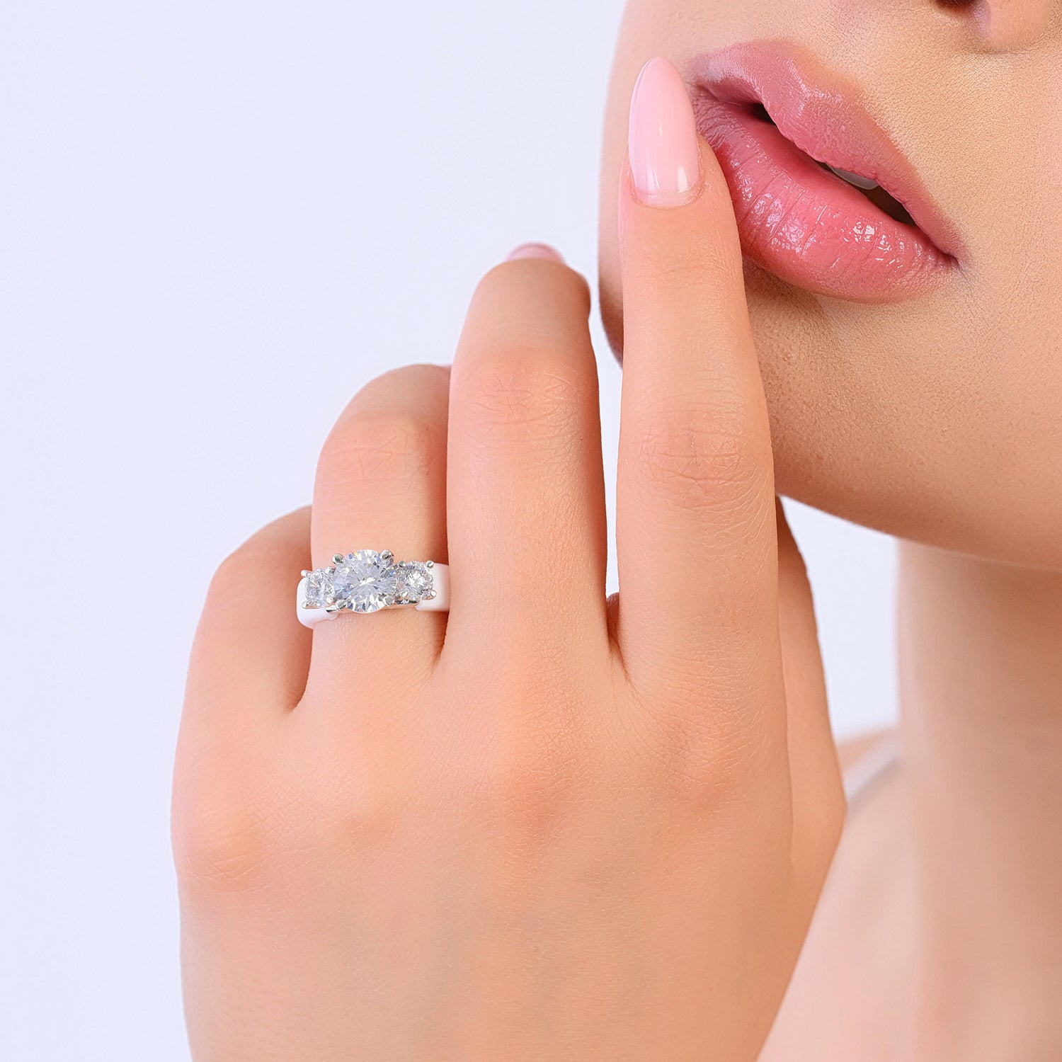 Rinfit Silicone Ring with Three Round CZ Stones - Patented