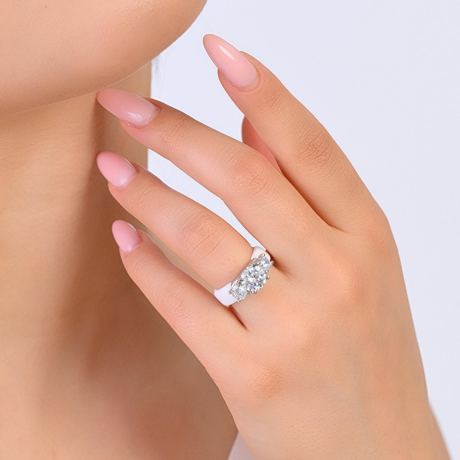 Rinfit Silicone Ring with Three Round CZ Stones - Patented