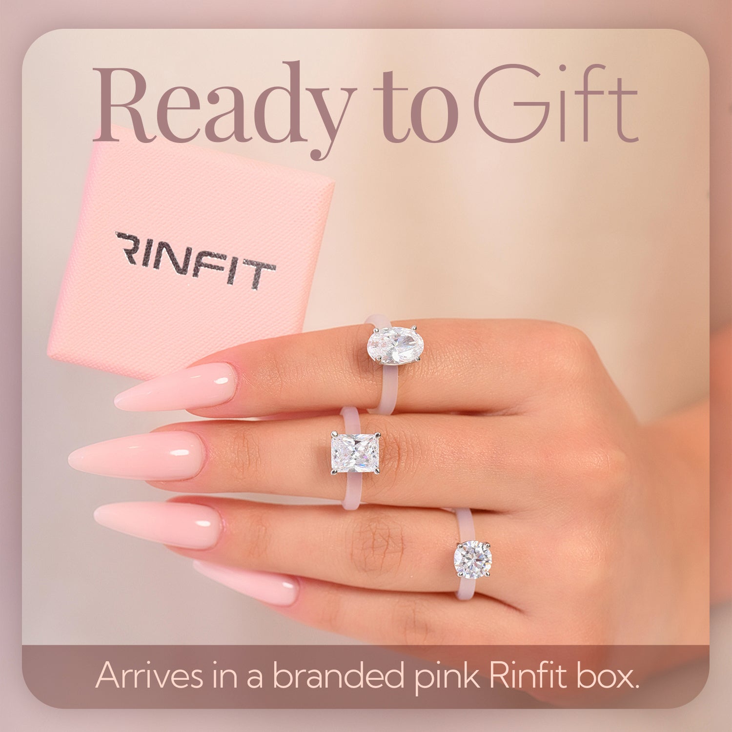 Rinfit Frosted Clear Thin Collection – Set of Emerald, Round and Oval - Patented Design