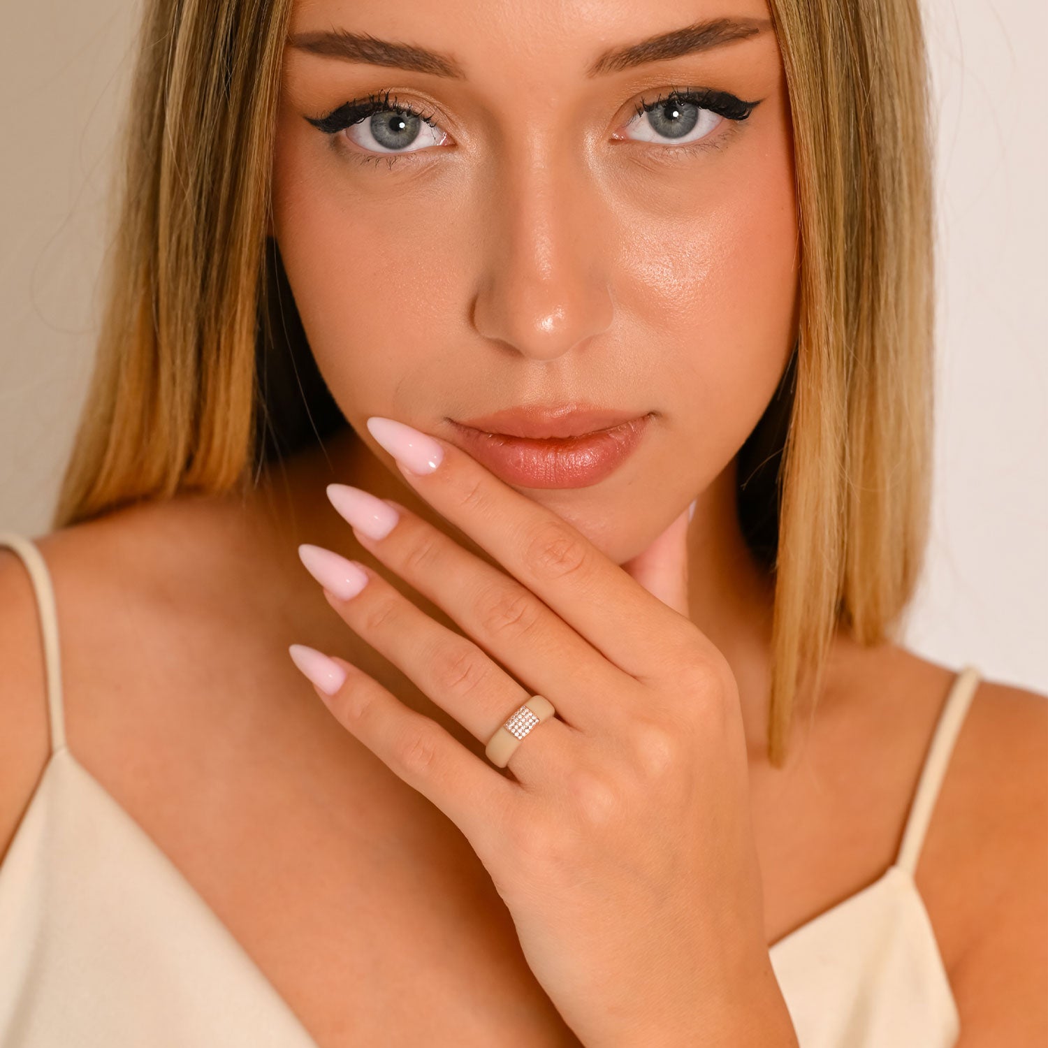 Silicone Rings Set with Metal & Emerald CZ Stone - US Patented Design