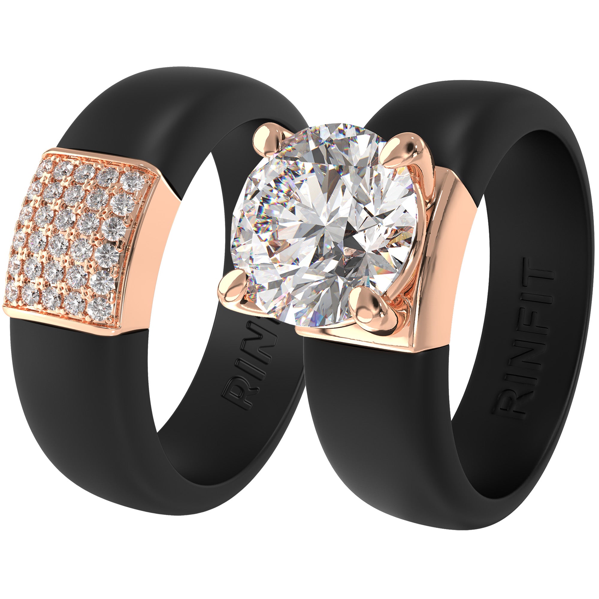 Set Silicone Ring – 7mm Round Solitaire CZ | Patented Design - GlowStone Collection