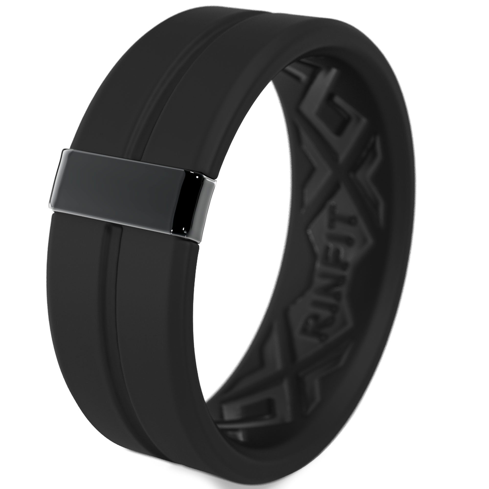 Silicone Wedding Ring for Men with Stainless Steel Strip - SteelLine Collection - Patented Design