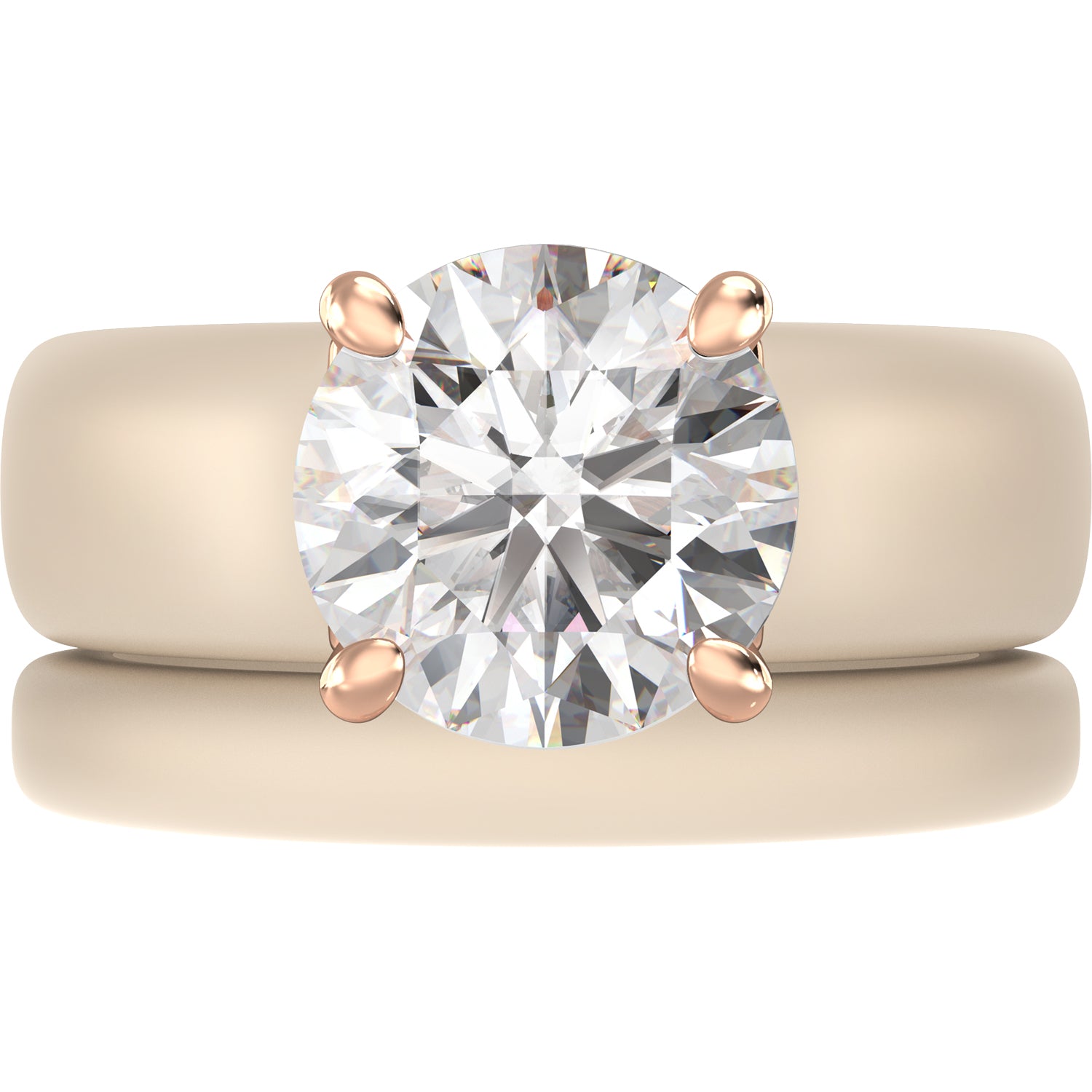 Round Cut CZ Silicone Ring Set for Women, Stackable 2-Ring Set, 7 mm Round Cut CZ | Patented Design - GlowStone Collection