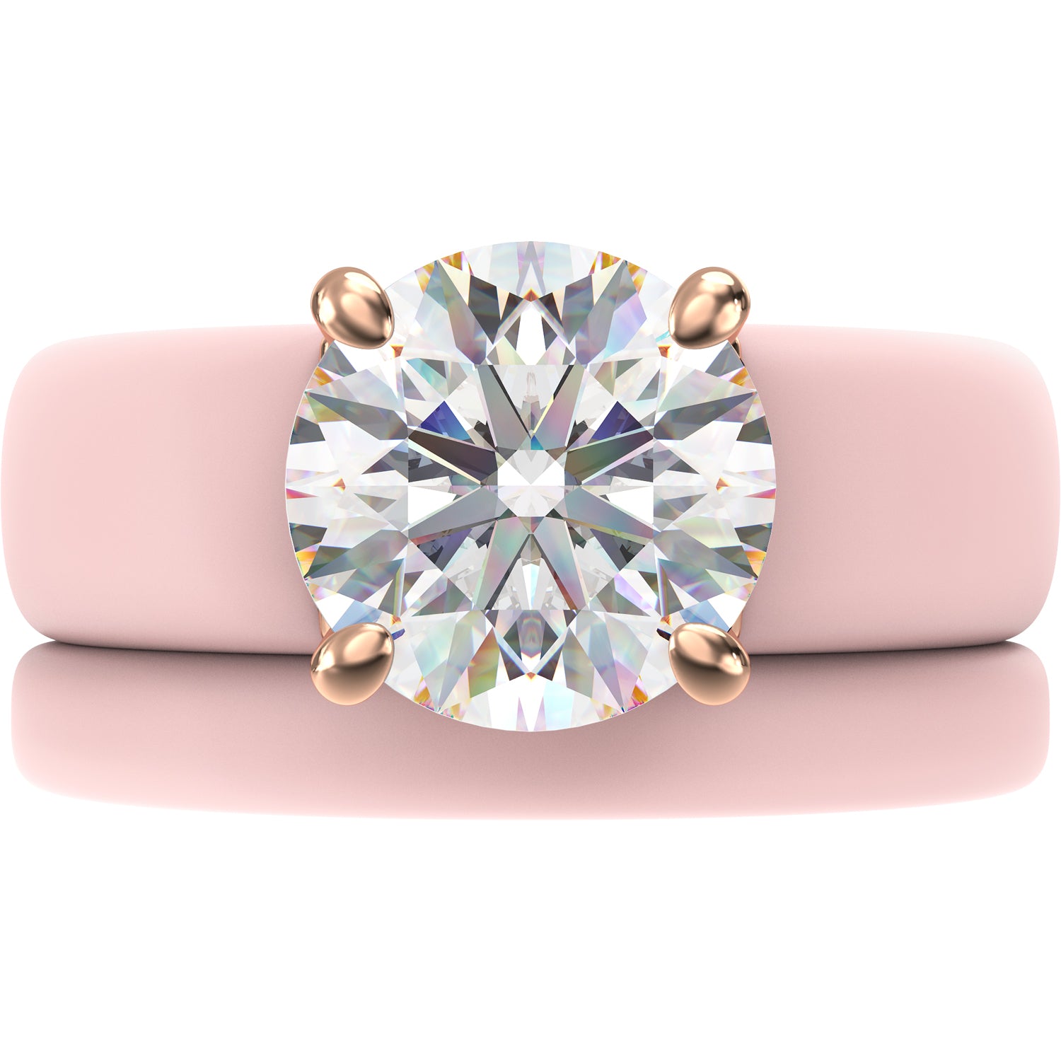 Round Cut CZ Silicone Ring Set for Women, Stackable 2-Ring Set, 7 mm Round Cut CZ | Patented Design - GlowStone Collection