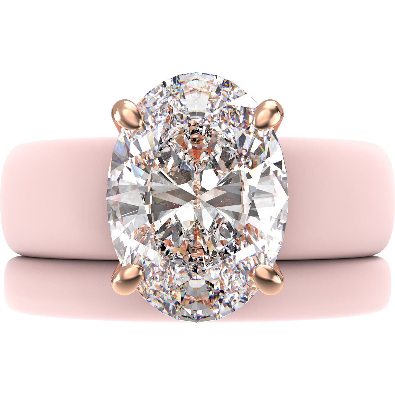 Oval Cut CZ Silicone Ring Set for Women, Stackable 2-Ring Set, 11×8 mm Oval Cut CZ | Patented Design - GlowStone Collection