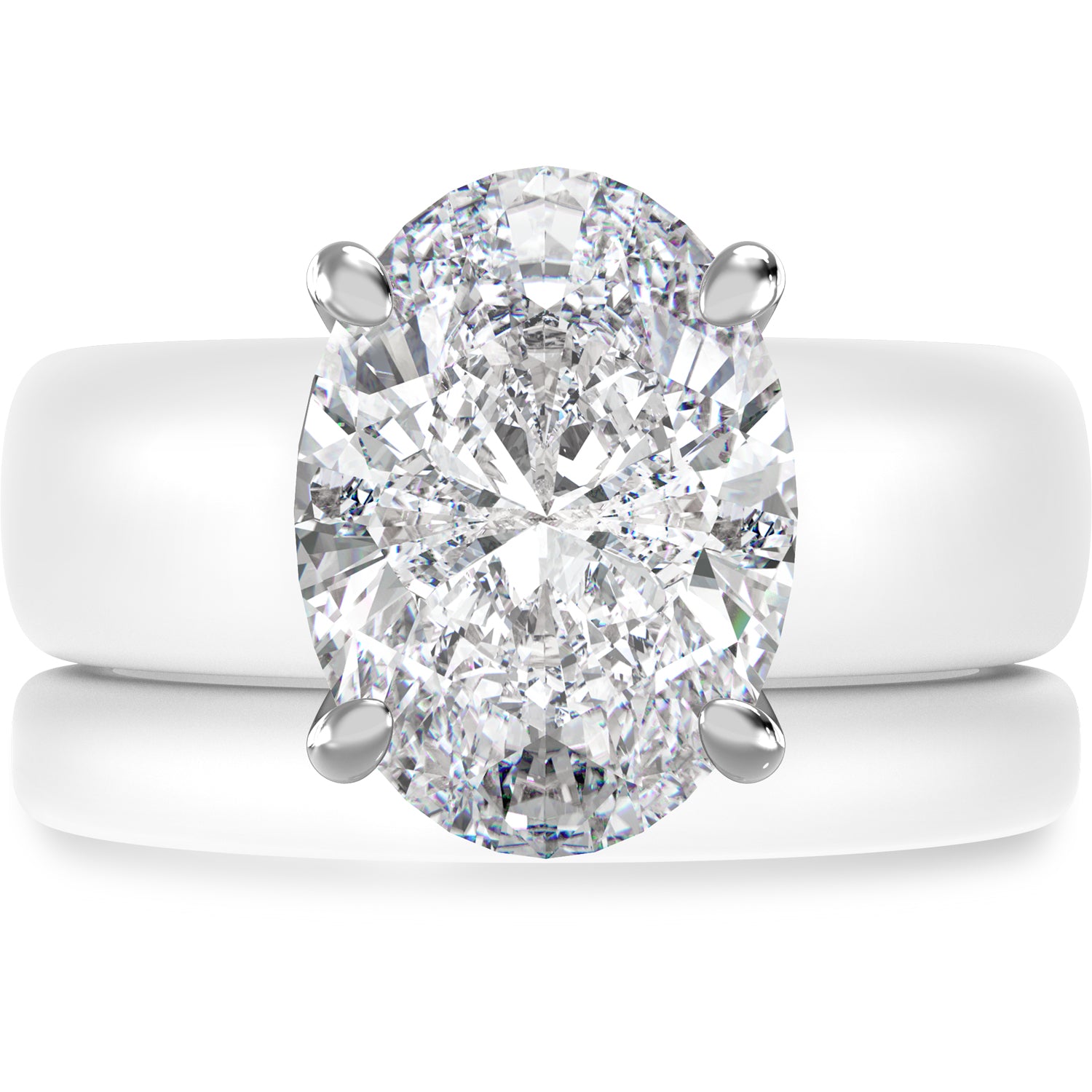 Oval Cut CZ Silicone Ring Set for Women, Stackable 2-Ring Set, 11×8 mm Oval Cut CZ | Patented Design - GlowStone Collection