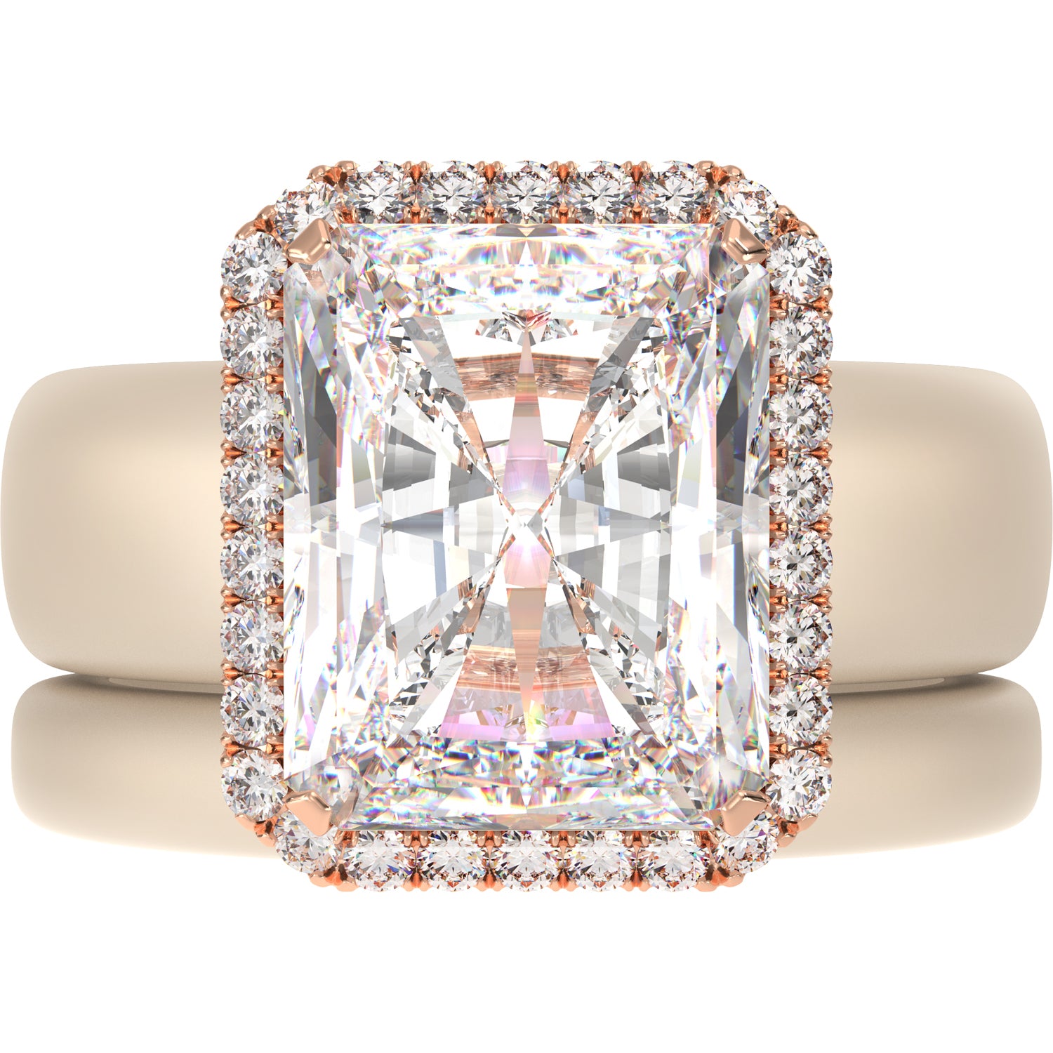 Rinfit Halo Silicone Ring Set for Women, Stackable 2-Ring Set, 10x8 mm CZ Stone + Thin Band - Patented Design