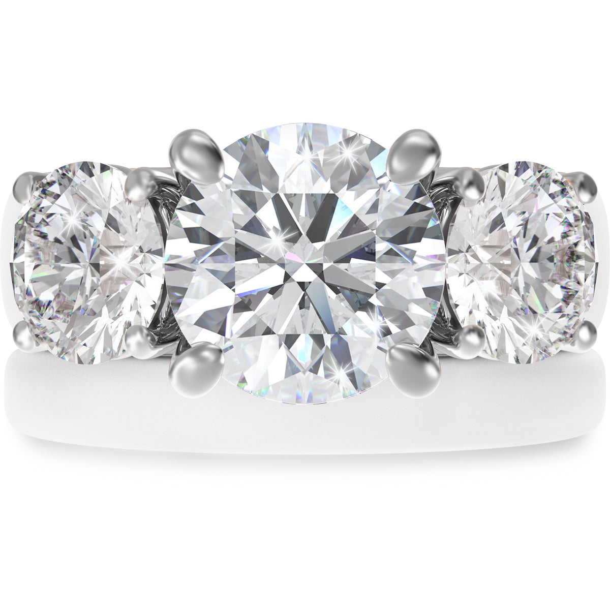 Rinfit Silicone Rings Set for Women, Stackable 2-Ring Set, Three Round CZ Stones + Thin Band - Patented Design