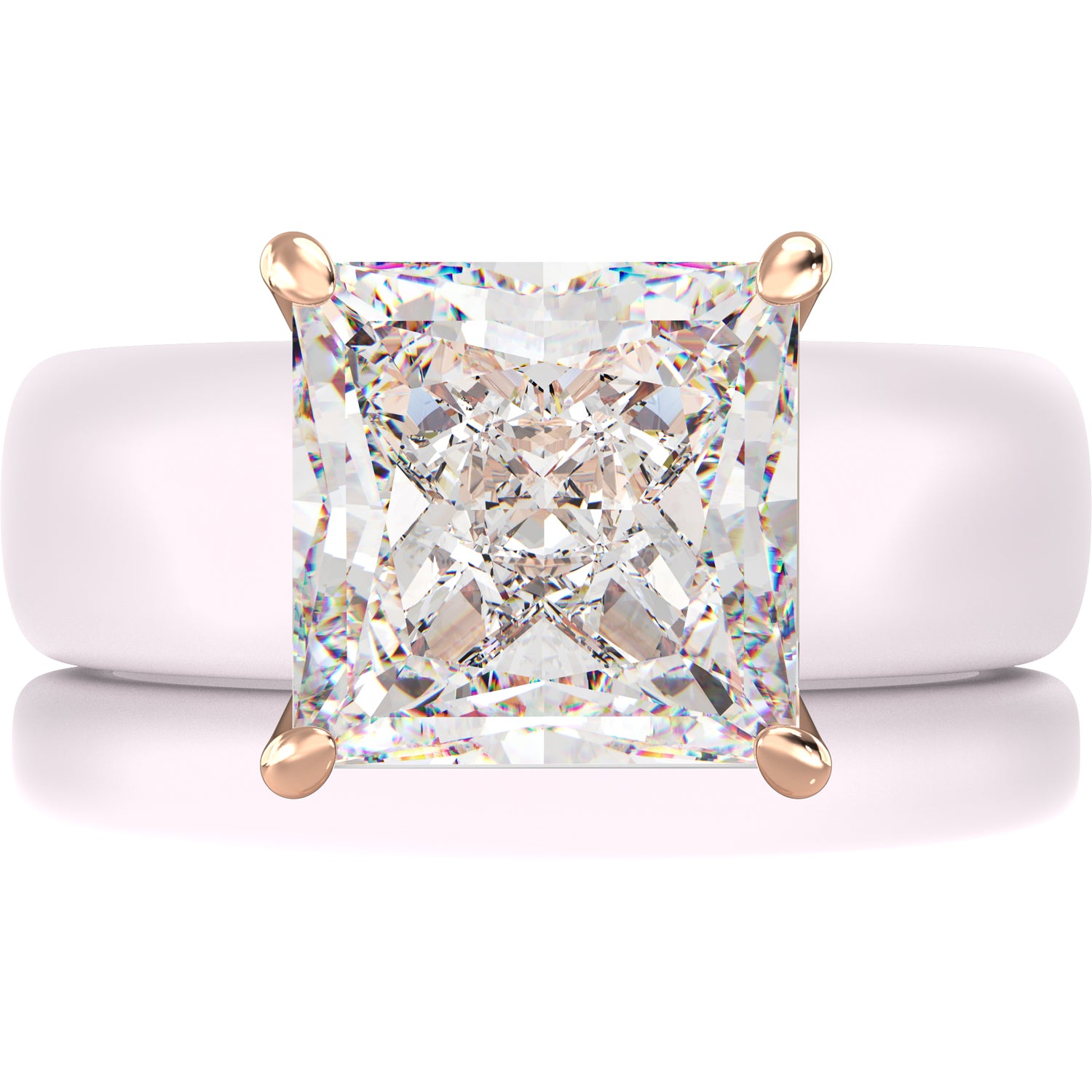 Princess Cut CZ Silicone Ring Set for Women, Stackable 2-Ring Set, 8×8 mm Princess Cut CZ | Patented Design - GlowStone Collection