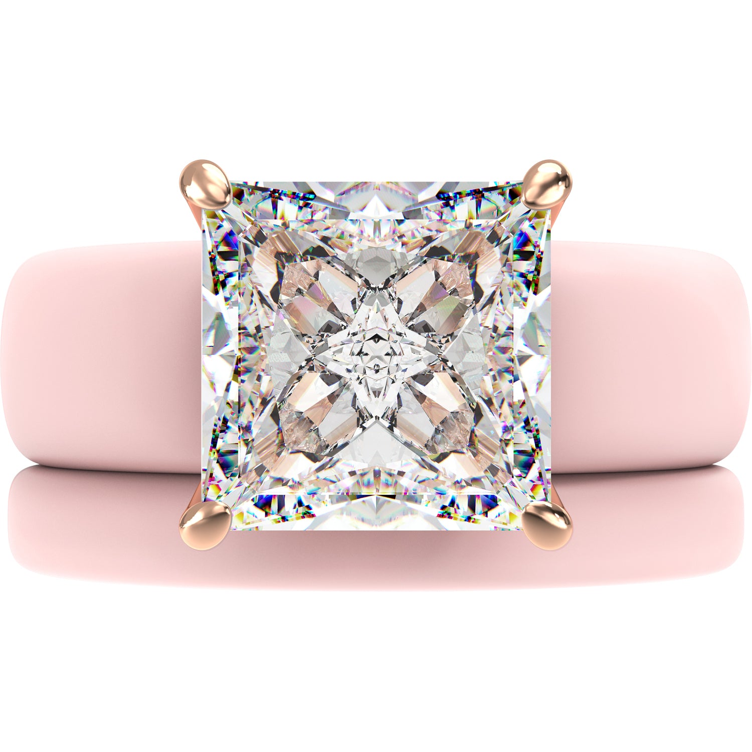 Princess Cut CZ Silicone Ring Set for Women, Stackable 2-Ring Set, 8×8 mm Princess Cut CZ | Patented Design - GlowStone Collection