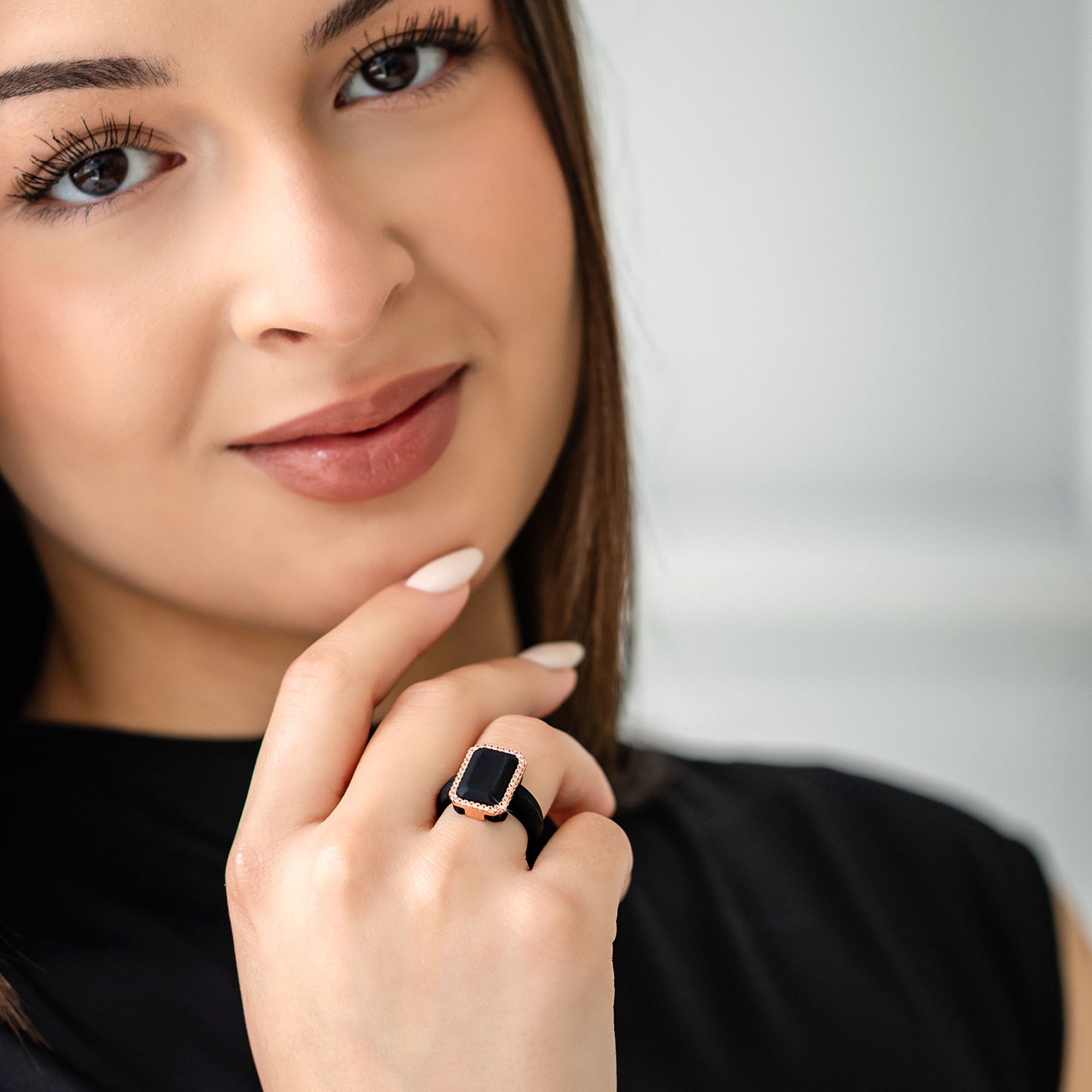 Silicone Rings Set with Metal & Emerald CZ Stone - US Patented Design