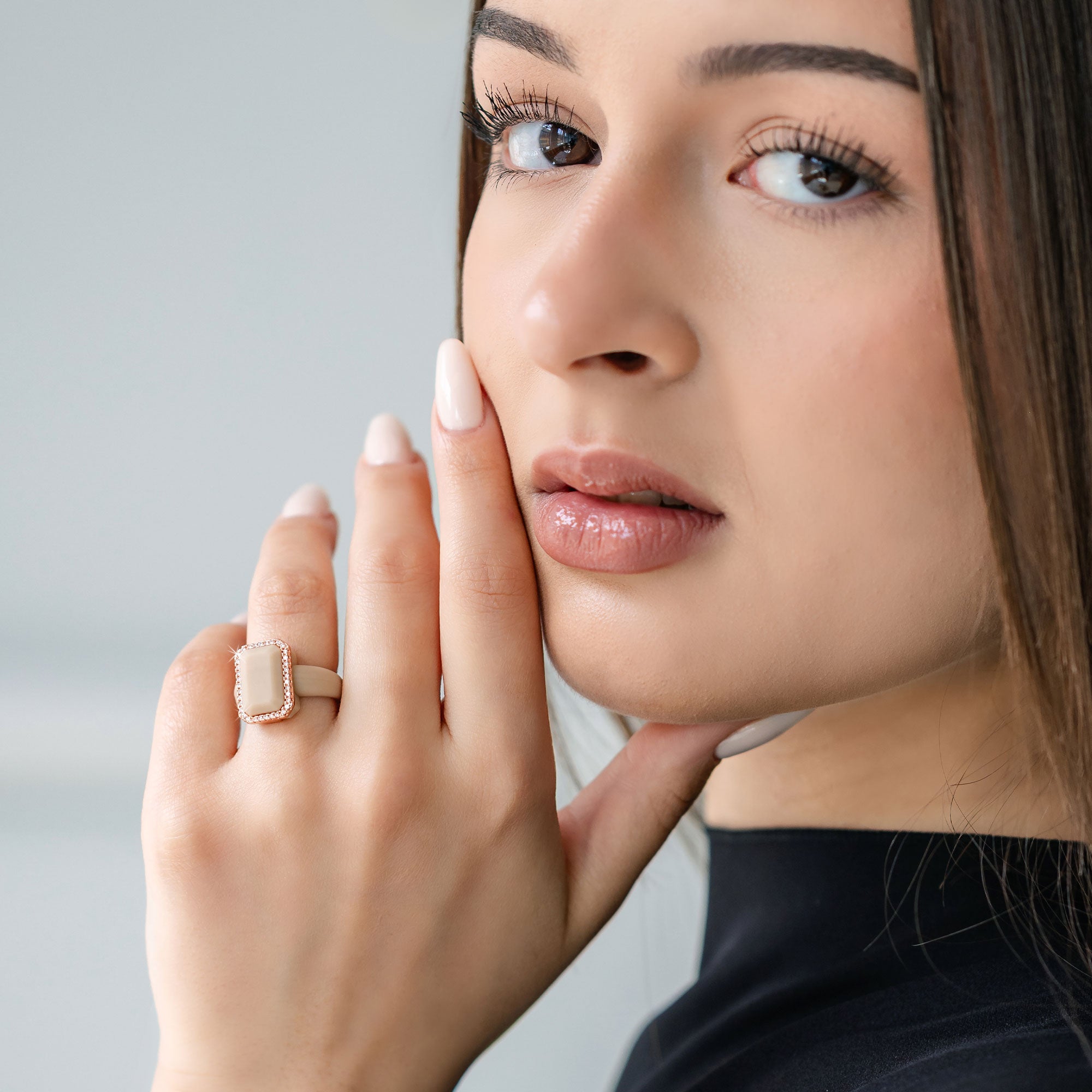Silicone Rings Set with Metal & Emerald CZ Stone - US Patented Design