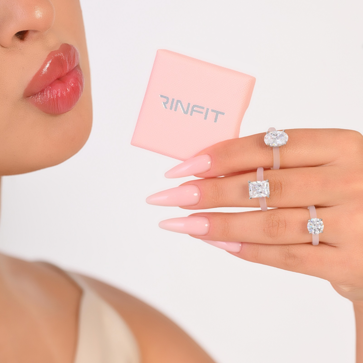 Rinfit Frosted Clear Thin Collection – Set of Emerald, Round and Oval - Patented Design