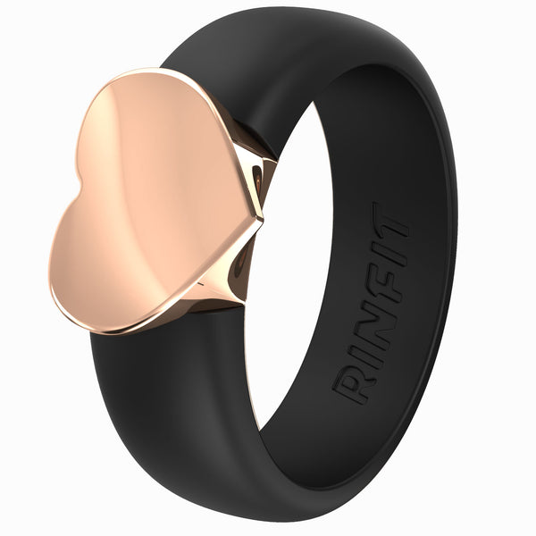Heart Collection - Women's Silicone Rings with Metal - Patent Design