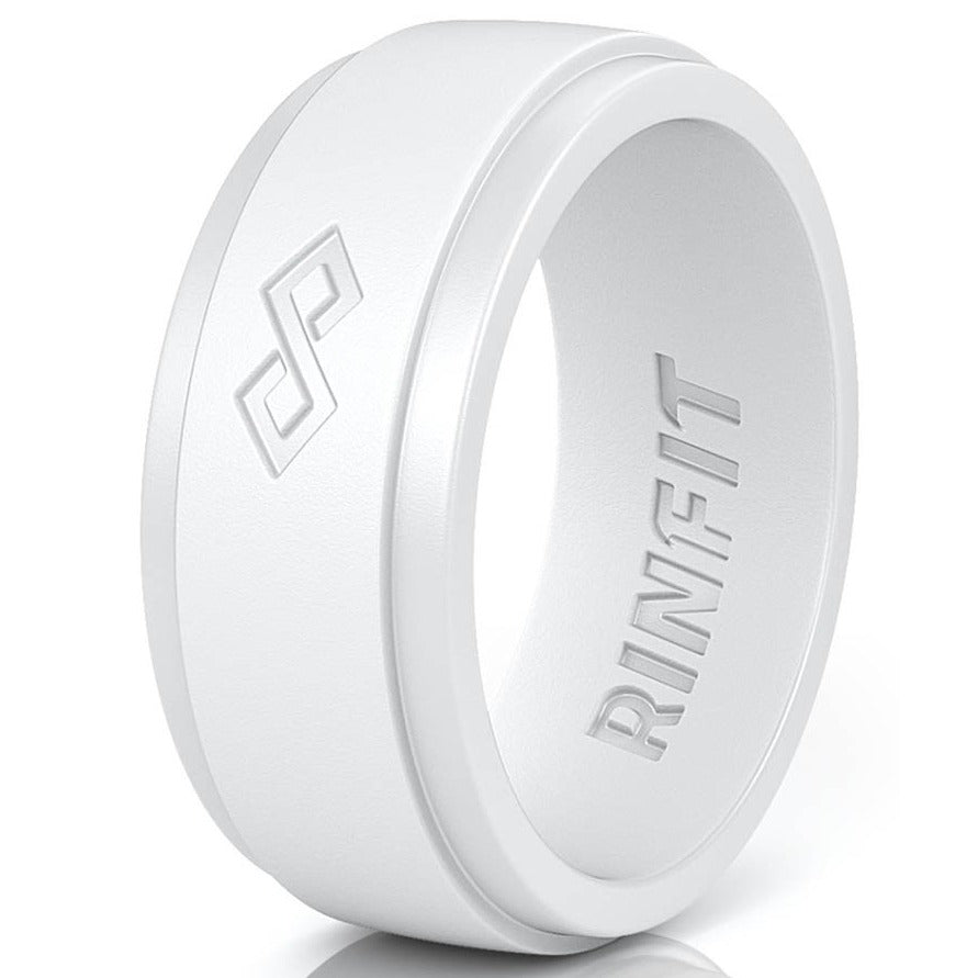 GIFT RING Men's Infinity Silicone Ring. Soft, Comfortable & Durable Wedding Band. US Design Patent