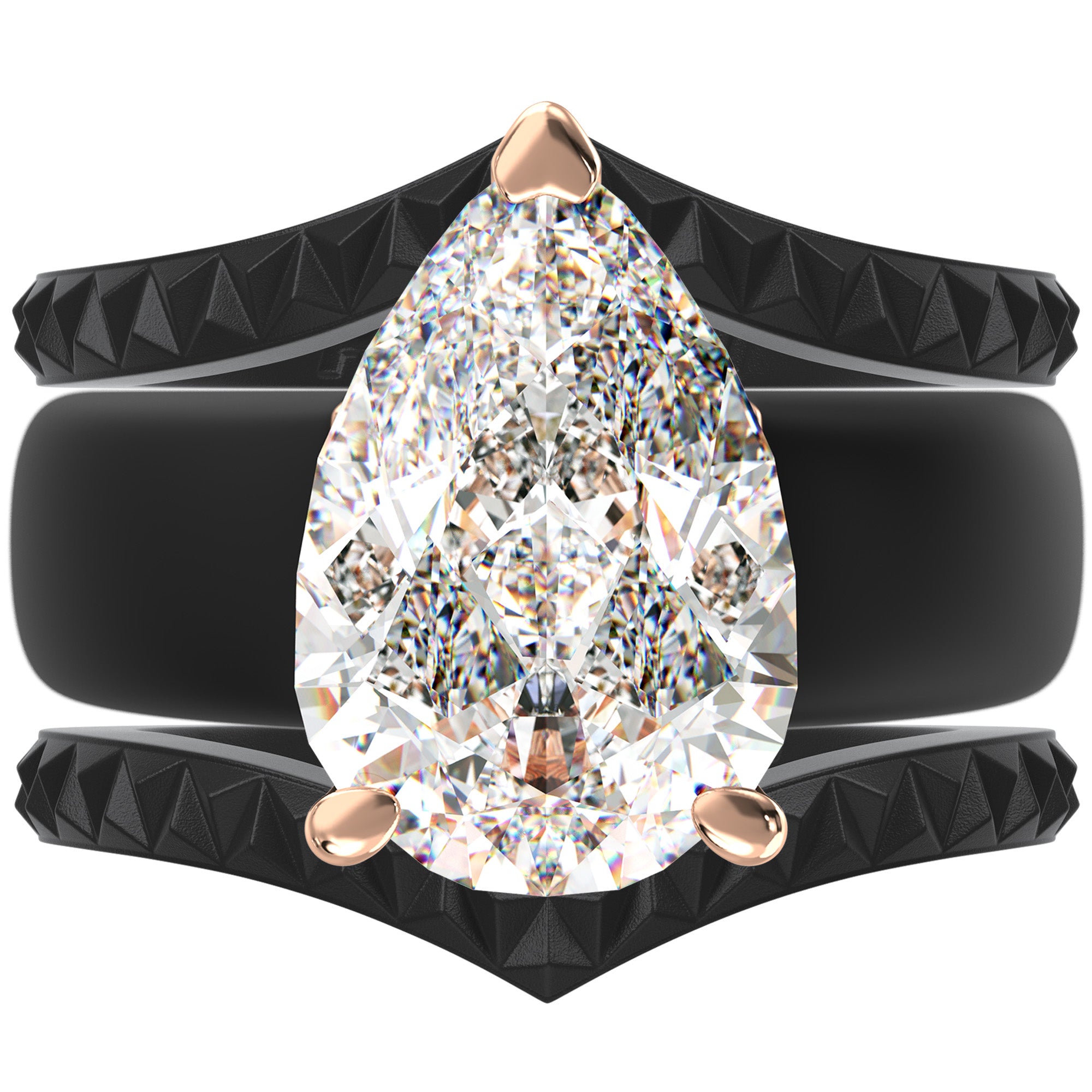 Women's Silicone Rings Stackable Set - 8×12 mm Pear Cut CZ Set| Patent-Pending Design - GlowStone Collection